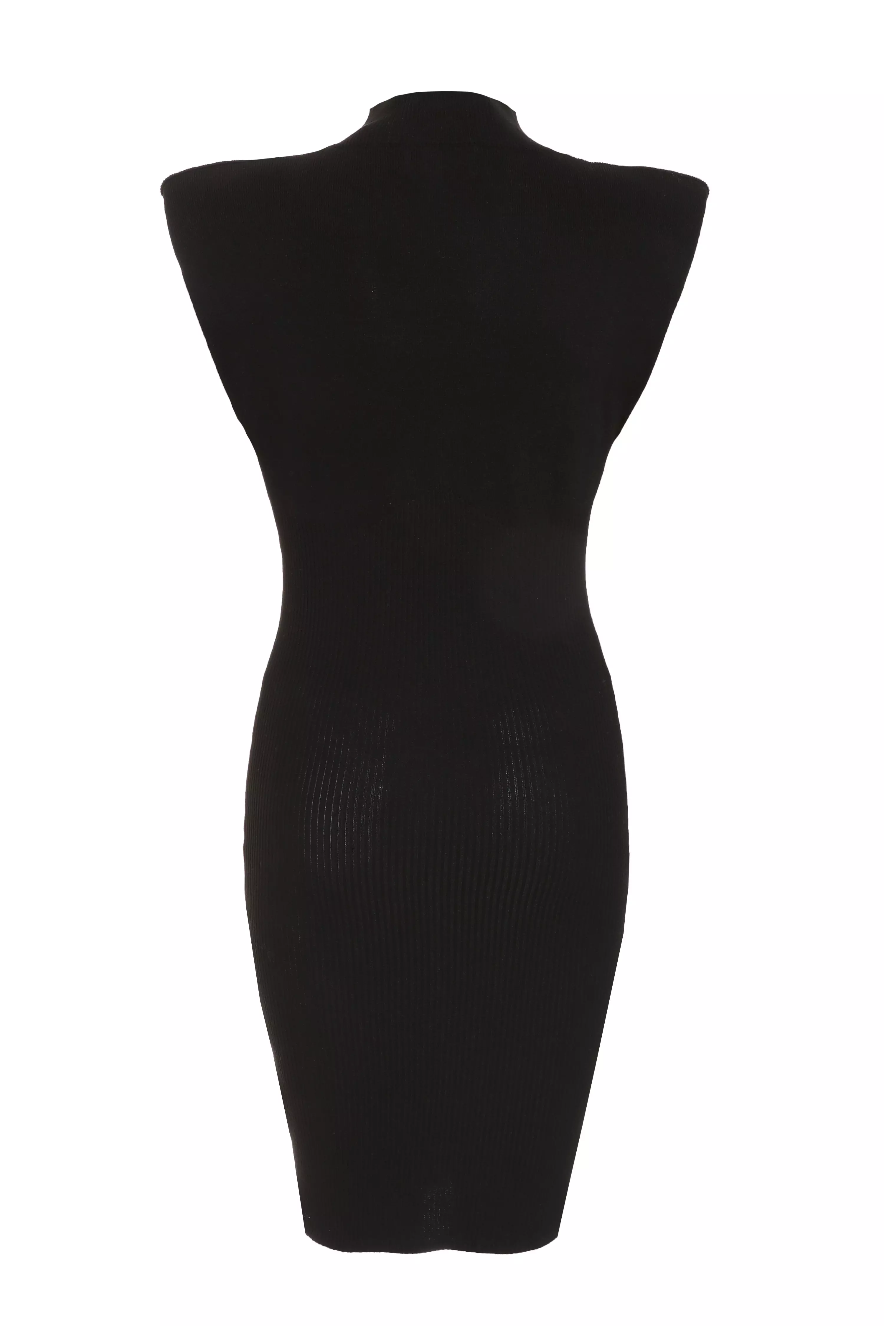 Black Knitted Vest Jumper Dress