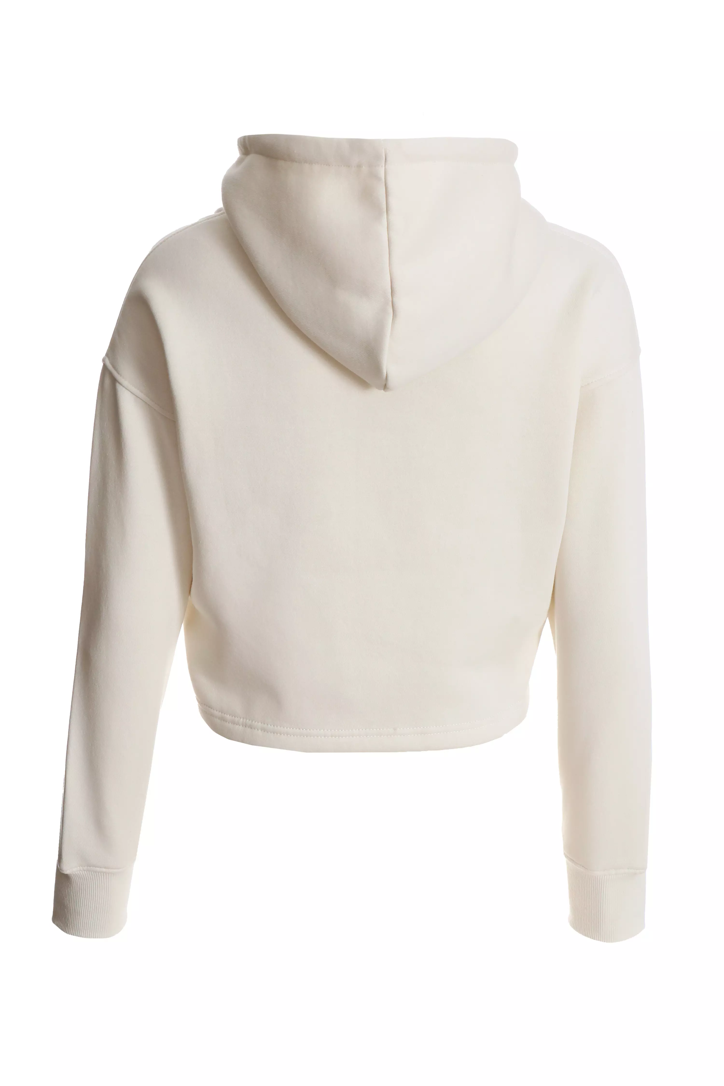 Cream Cropped Corset Hoodie