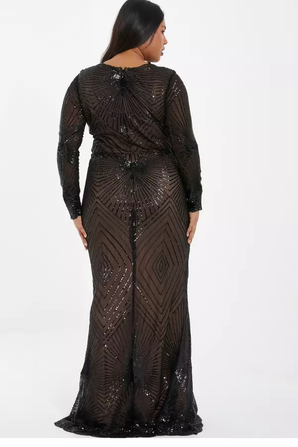 Curve Black Embellished Maxi Dress