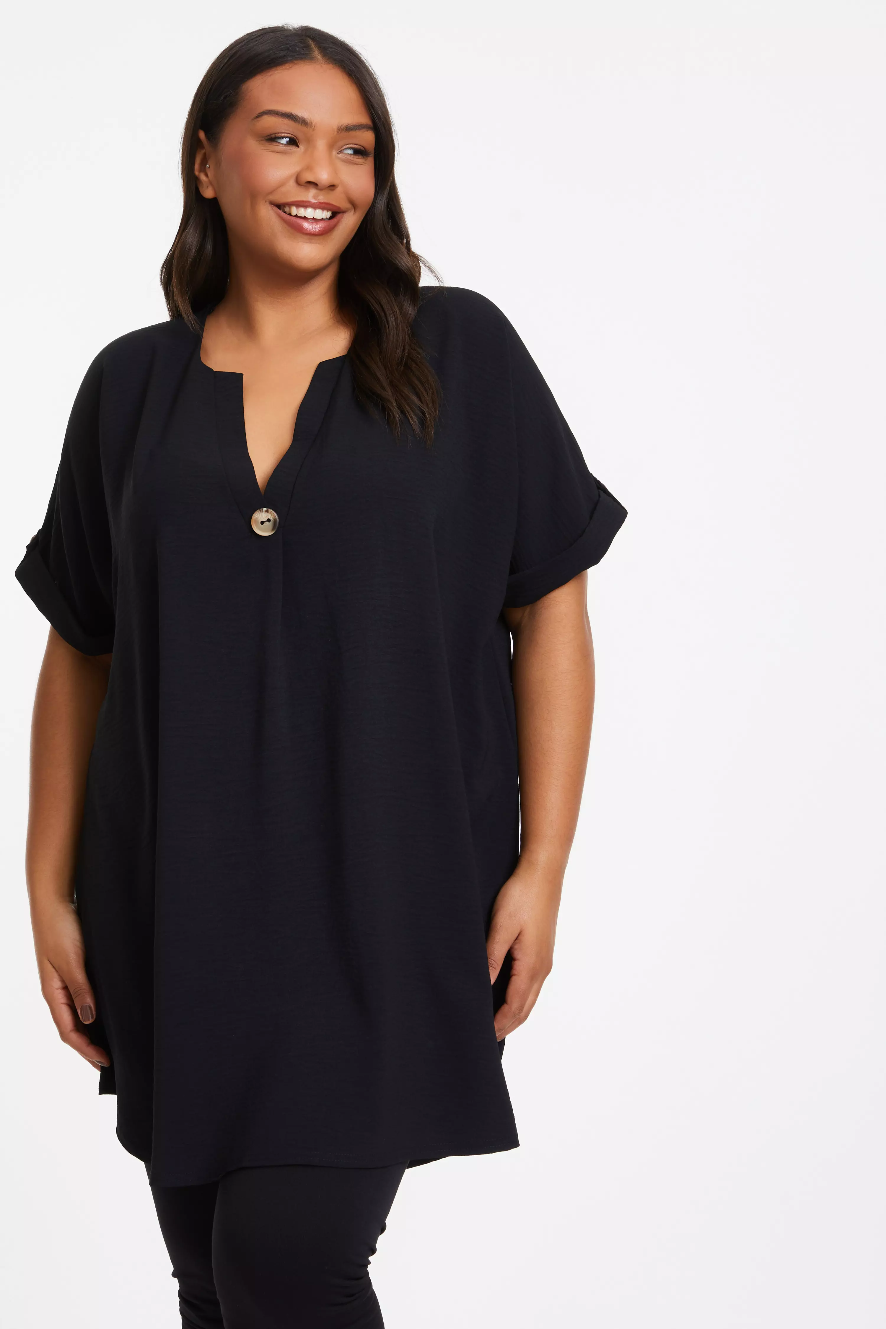 Curve Black Batwing Tunic Top