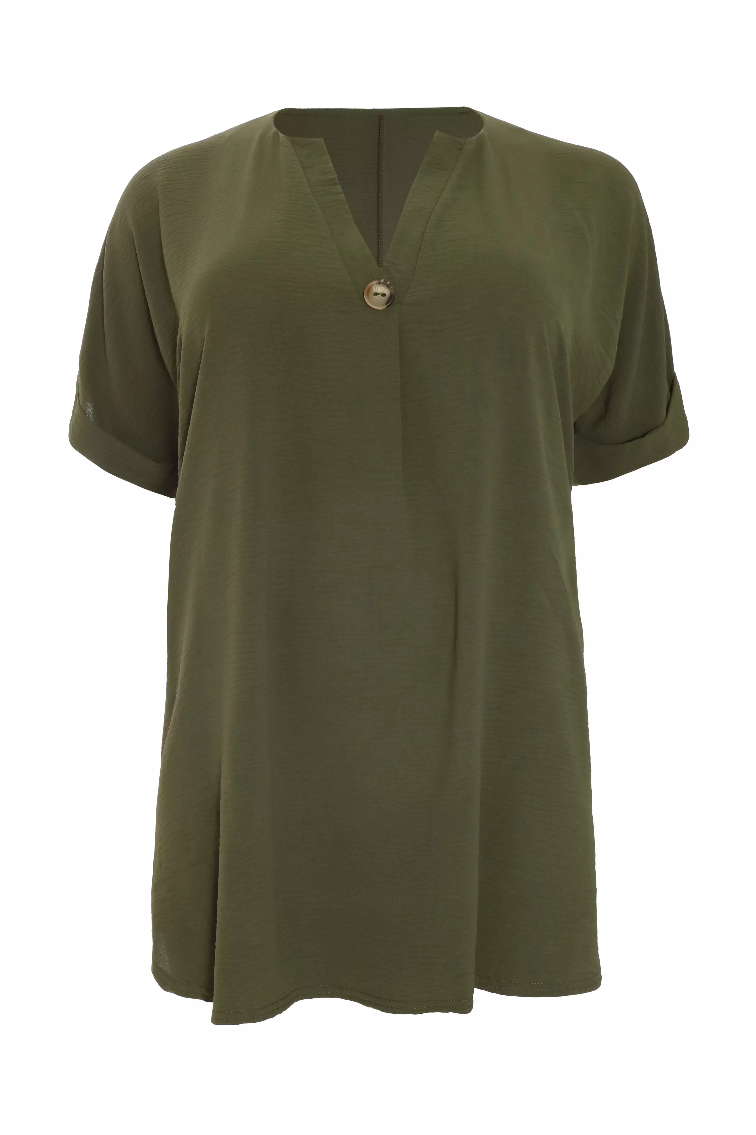 Curve Khaki Batwing Tunic Top