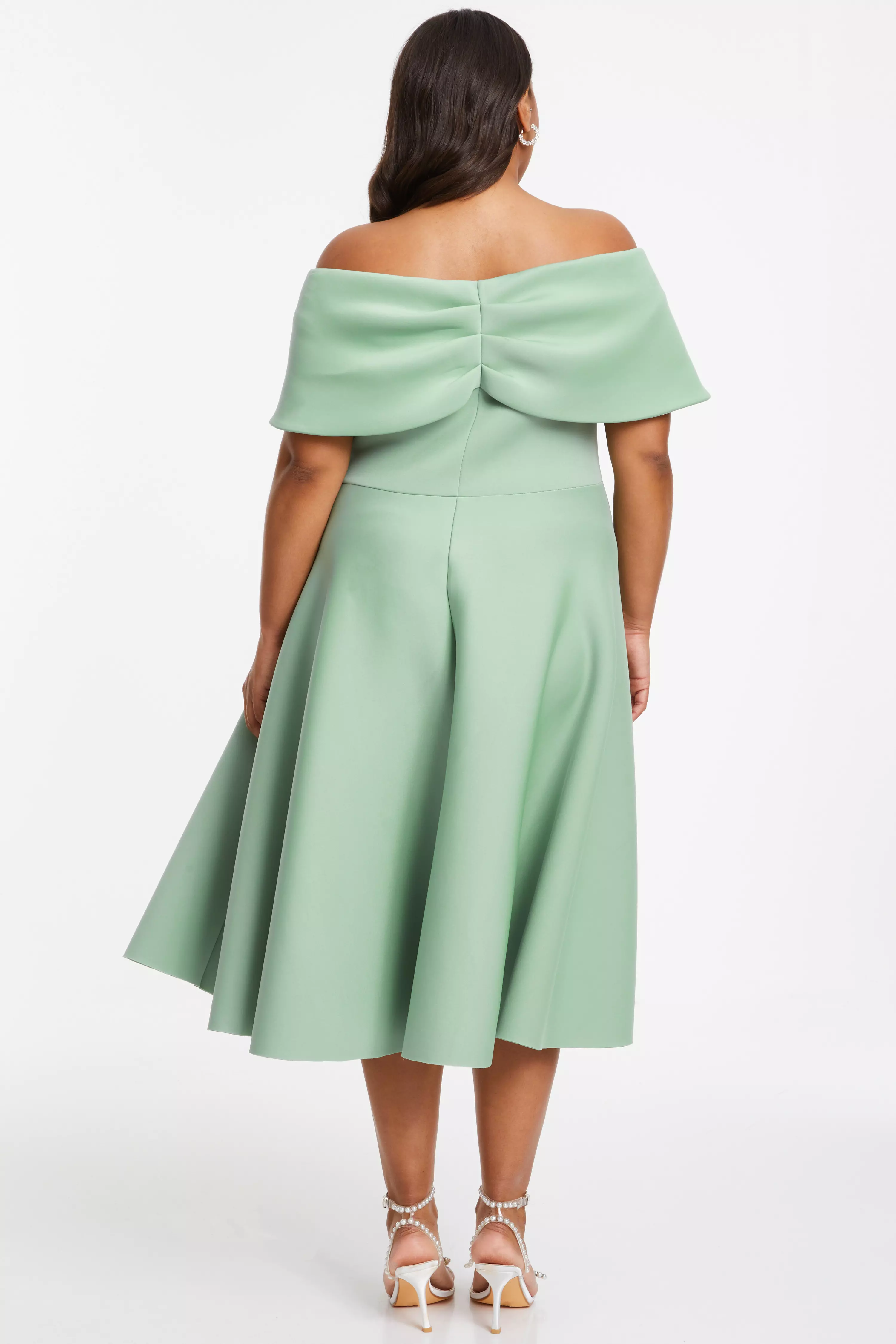 Curve Sage Midi Skater Dress