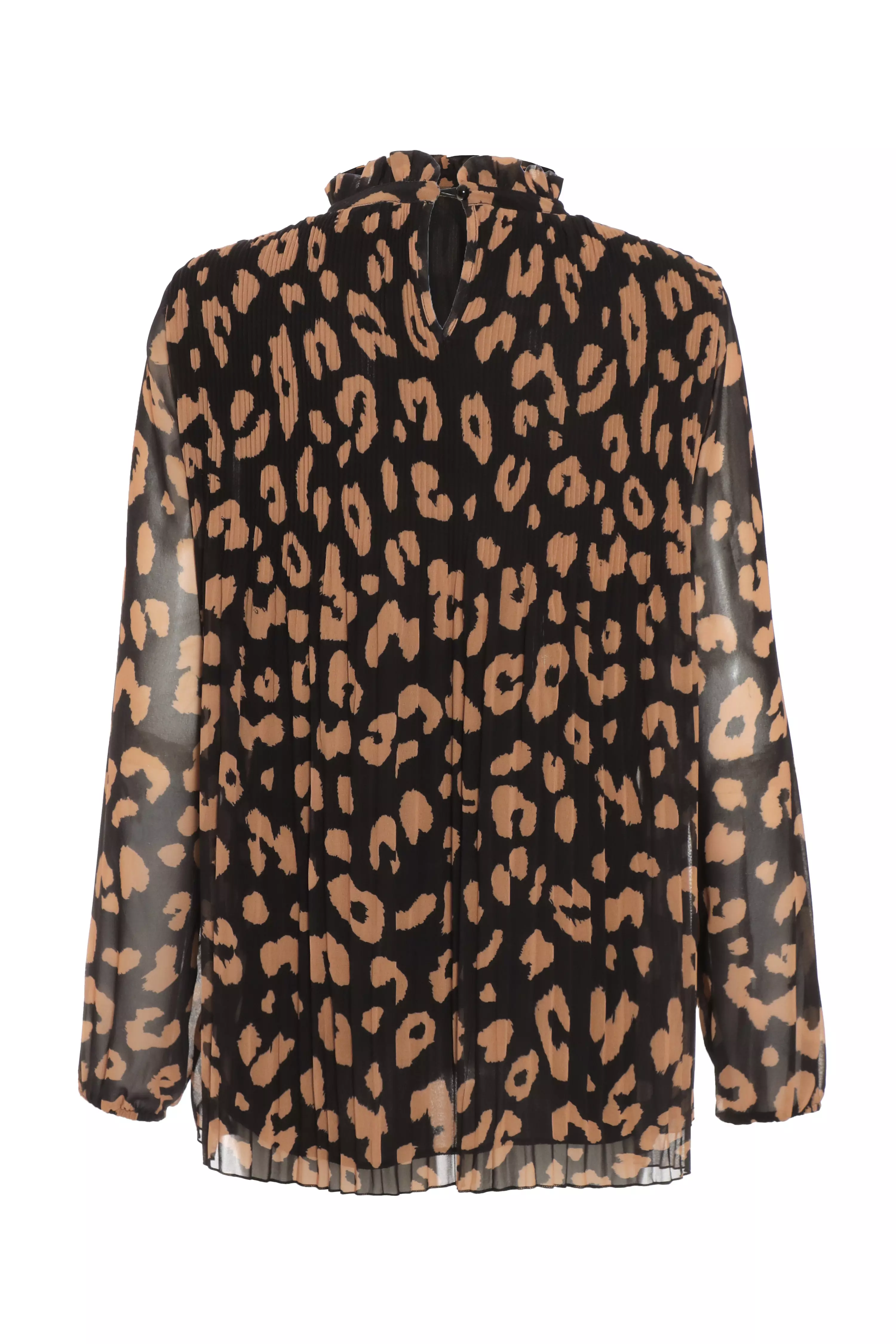 Black Animal Print Chiffon Blouse