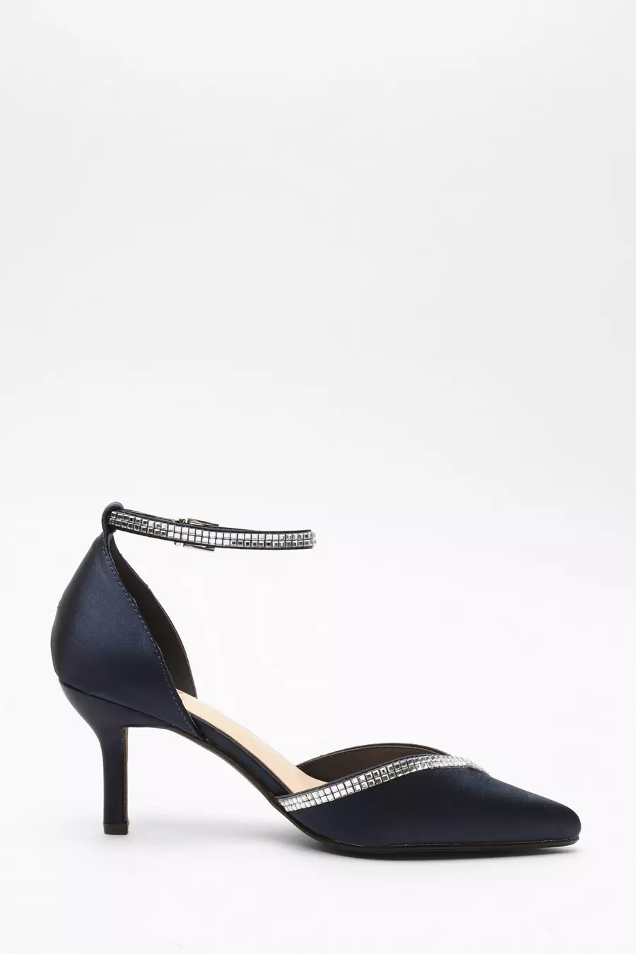 Navy satin shoes uk on sale