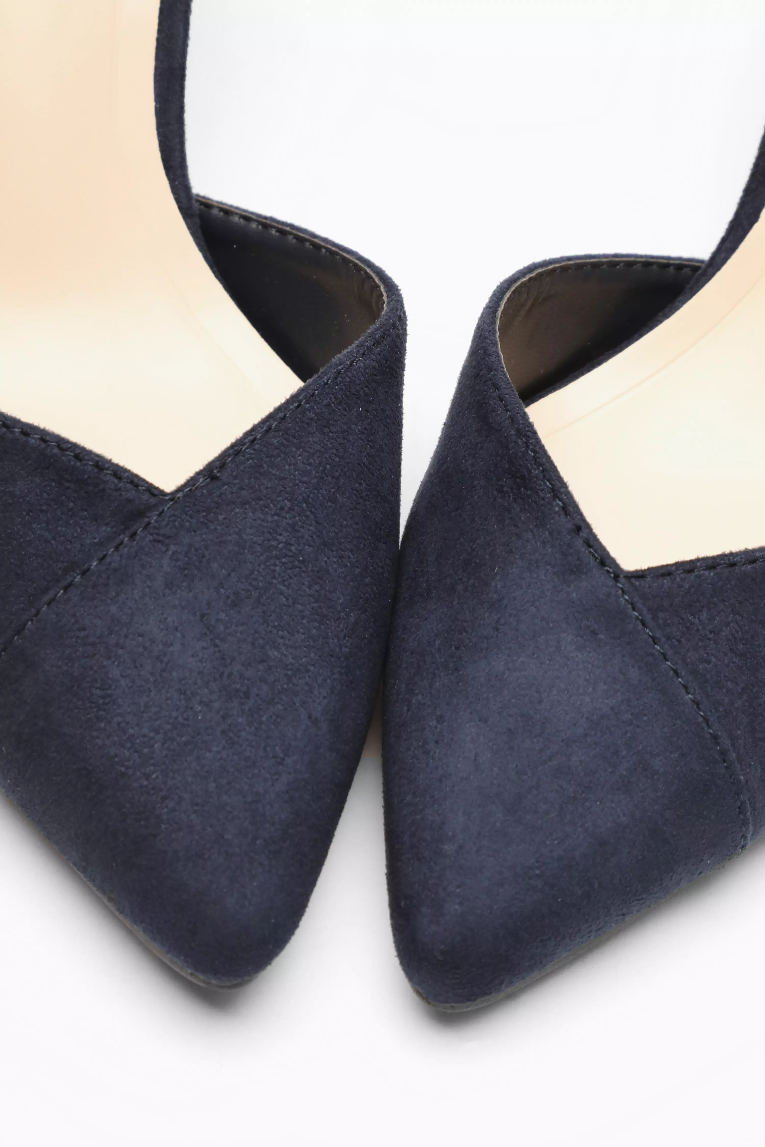 Navy Faux Suede Court Heels