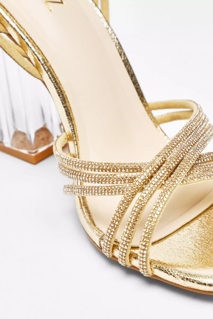 Gold diamante heels uk hotsell