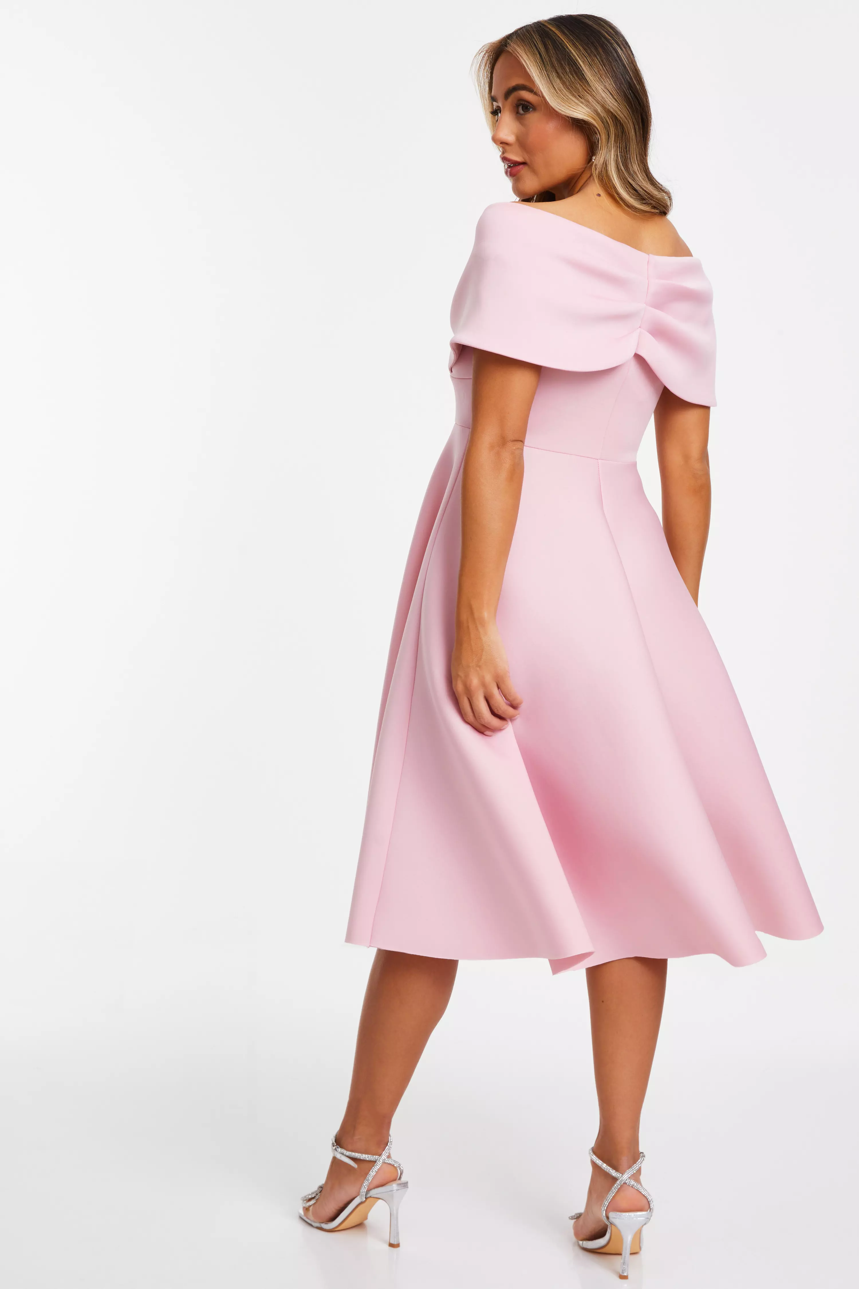 Petite Pink Midi Skater Dress