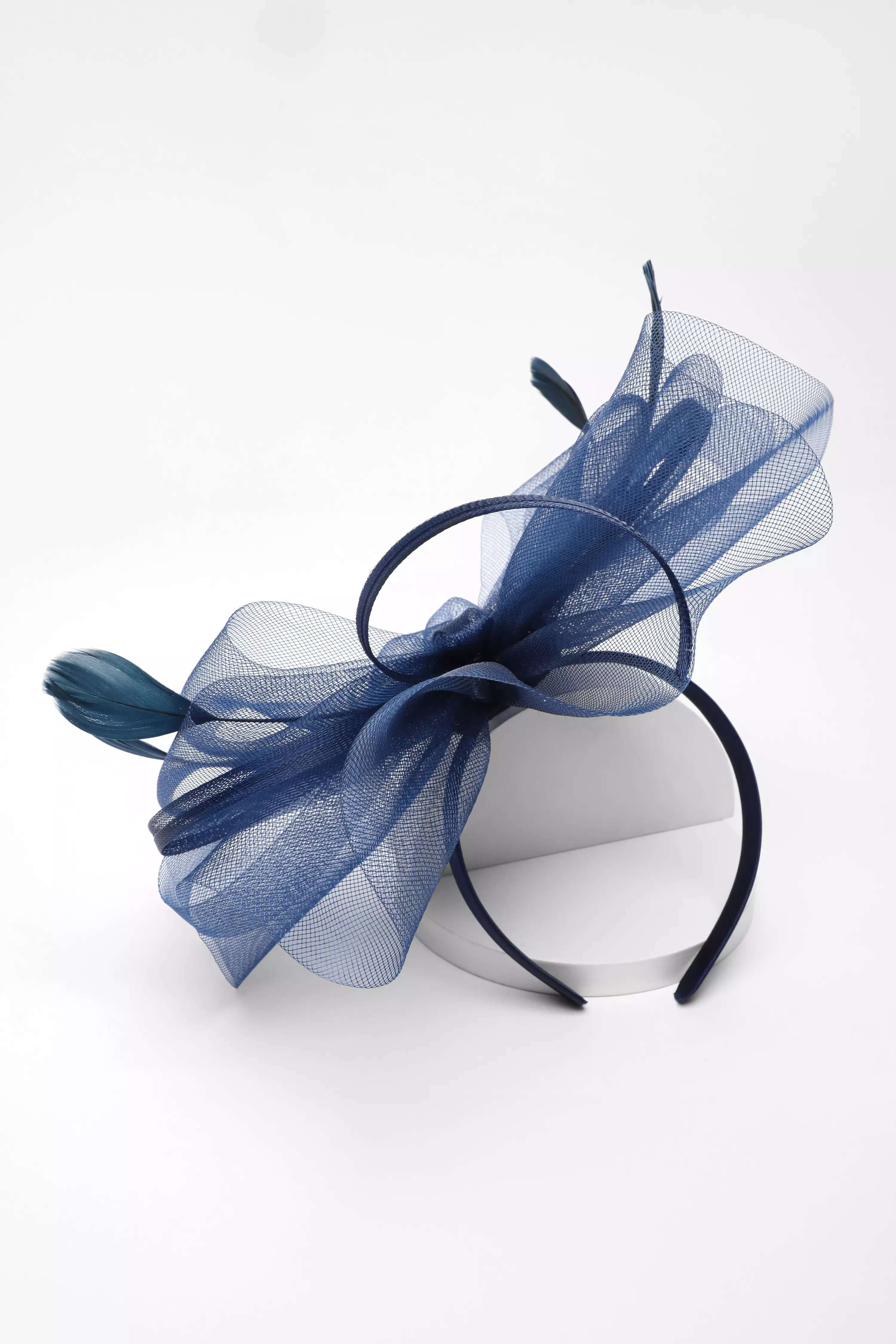 Navy Feather Headband Fascinator