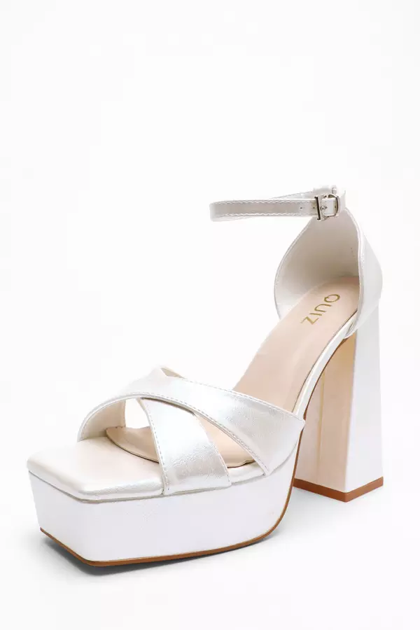 Bridal Satin Shimmer Platform Heel
