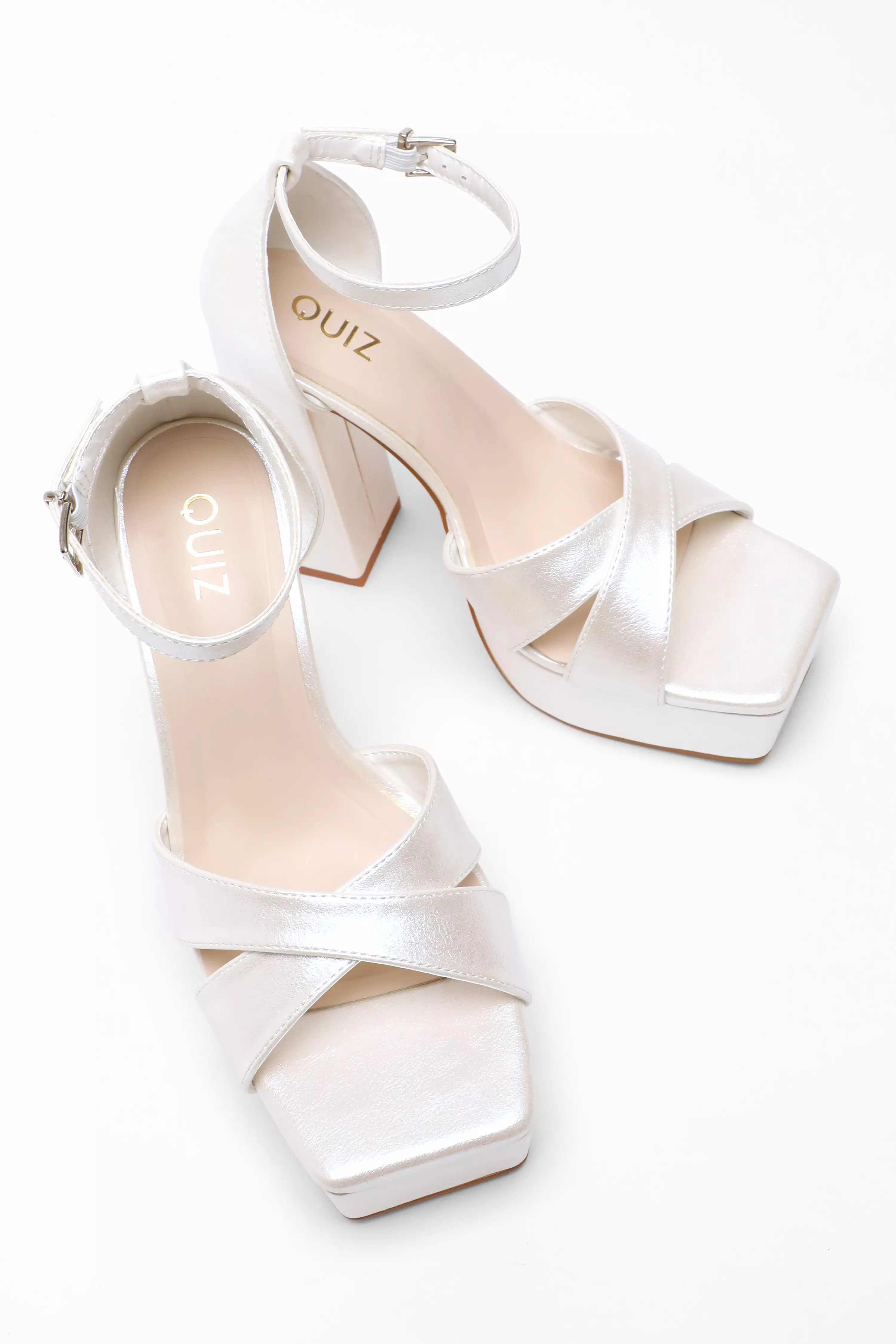 Bridal Satin Shimmer Platform Heel