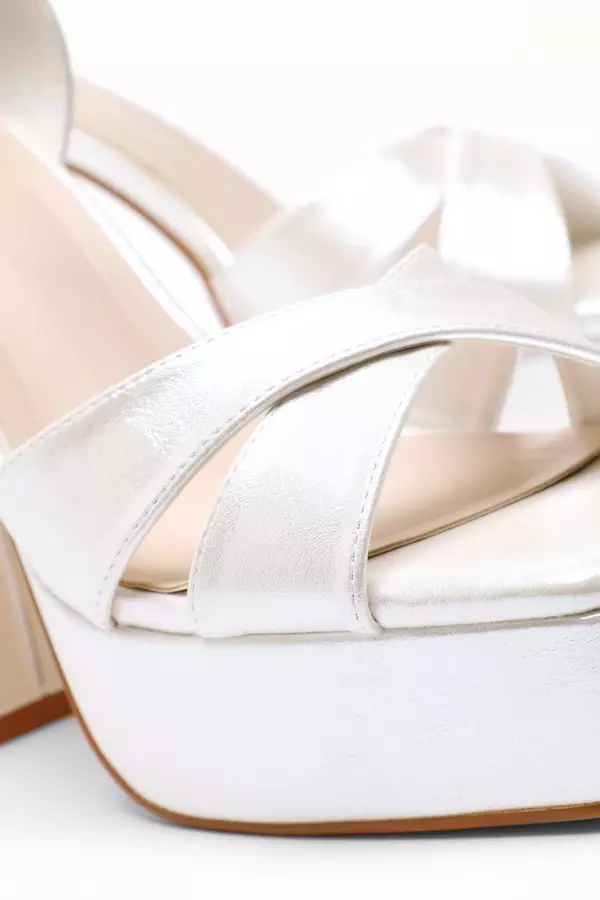 Bridal Satin Shimmer Platform Heel