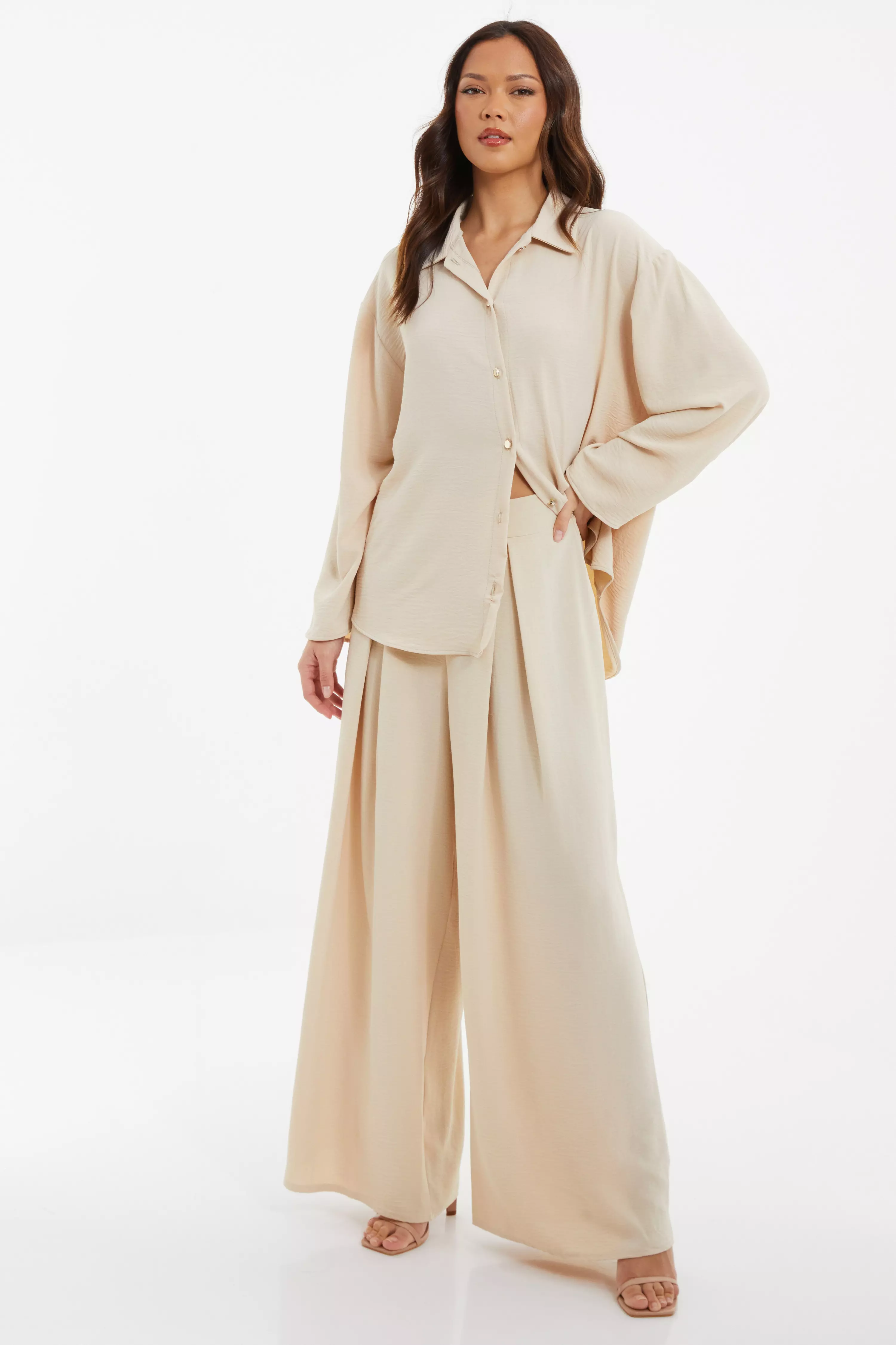 Stone Textured Palazzo Trousers