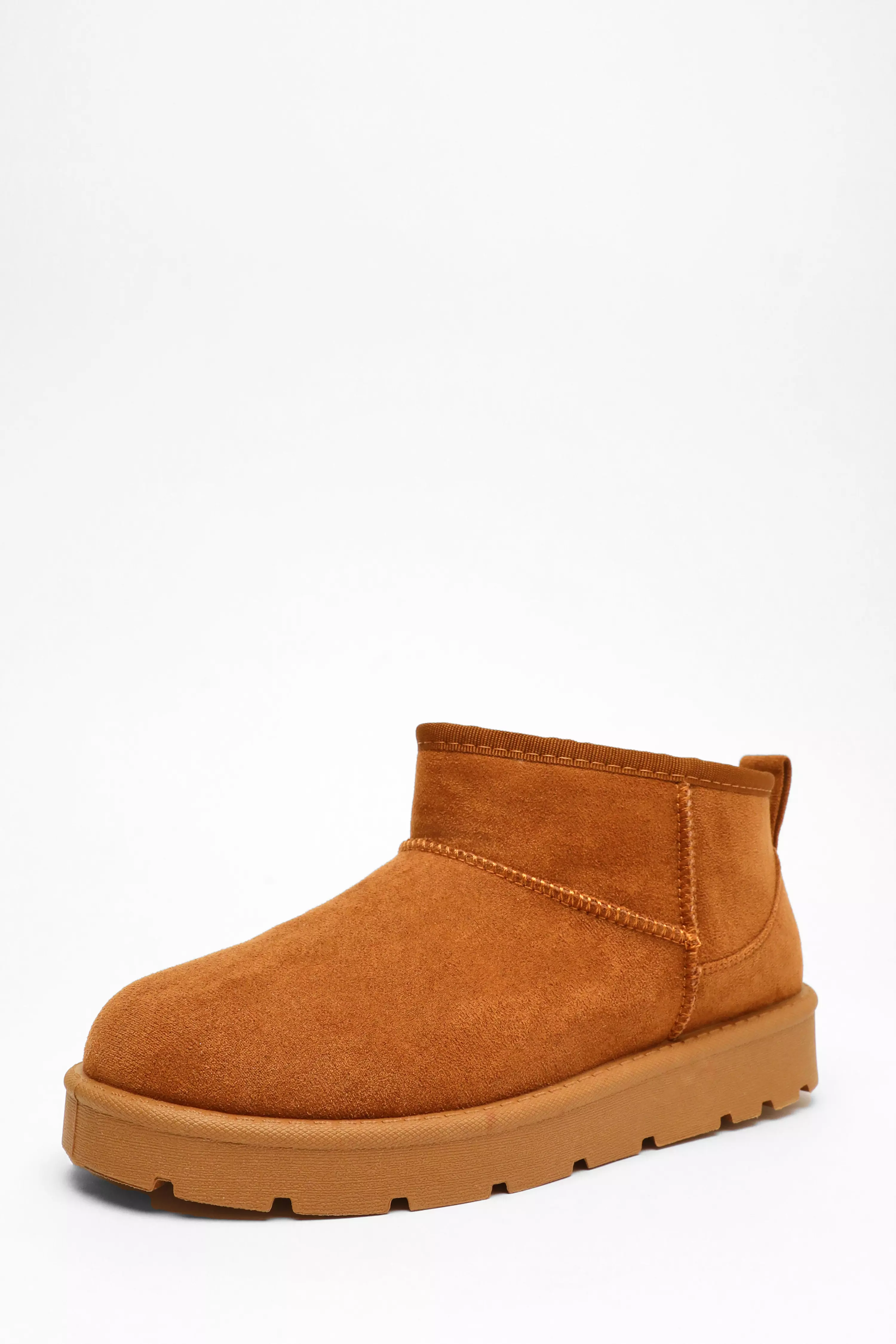 Tan Faux Suede Ankle Boots