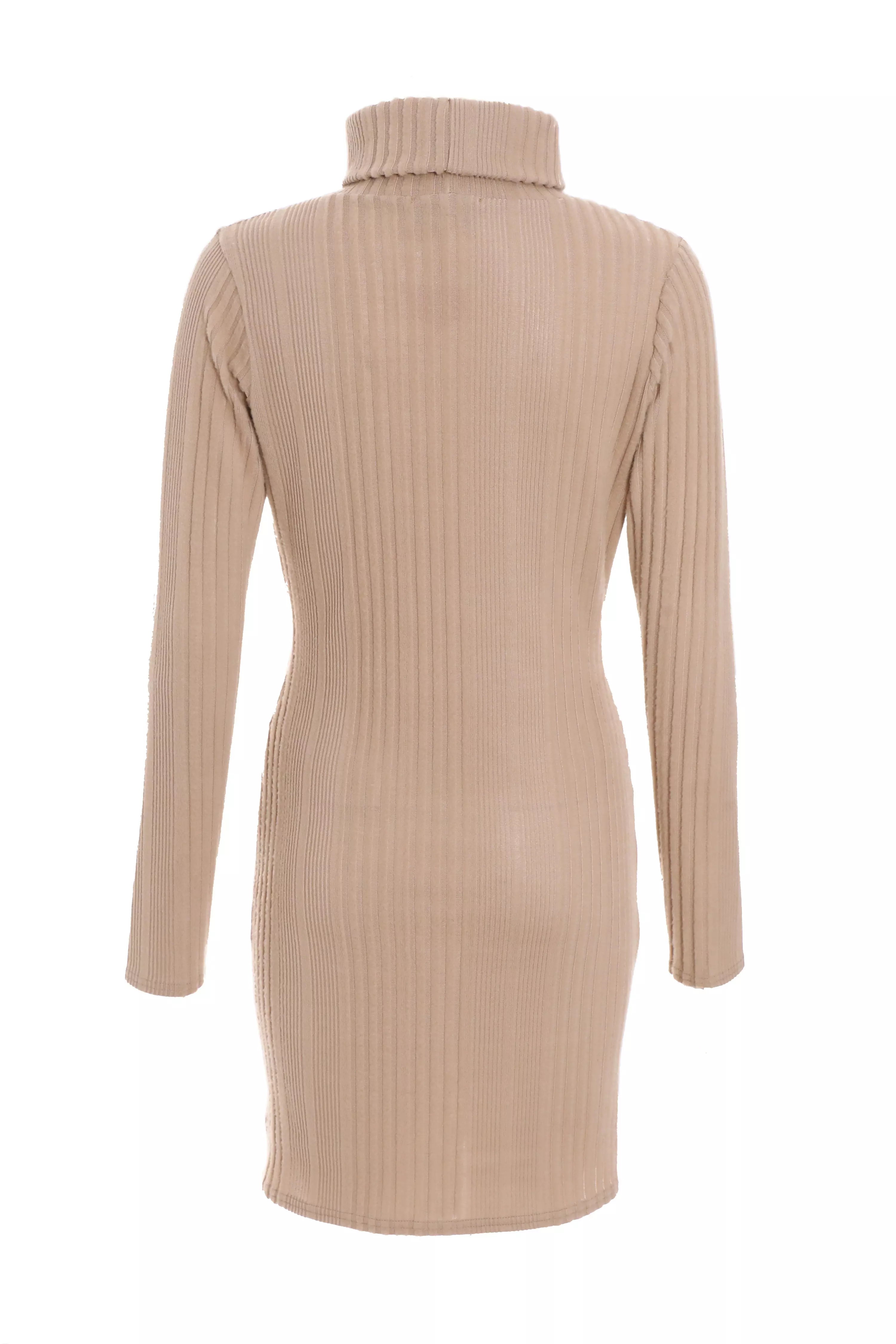 Stone Knitted High Neck Bodycon Mini Dress