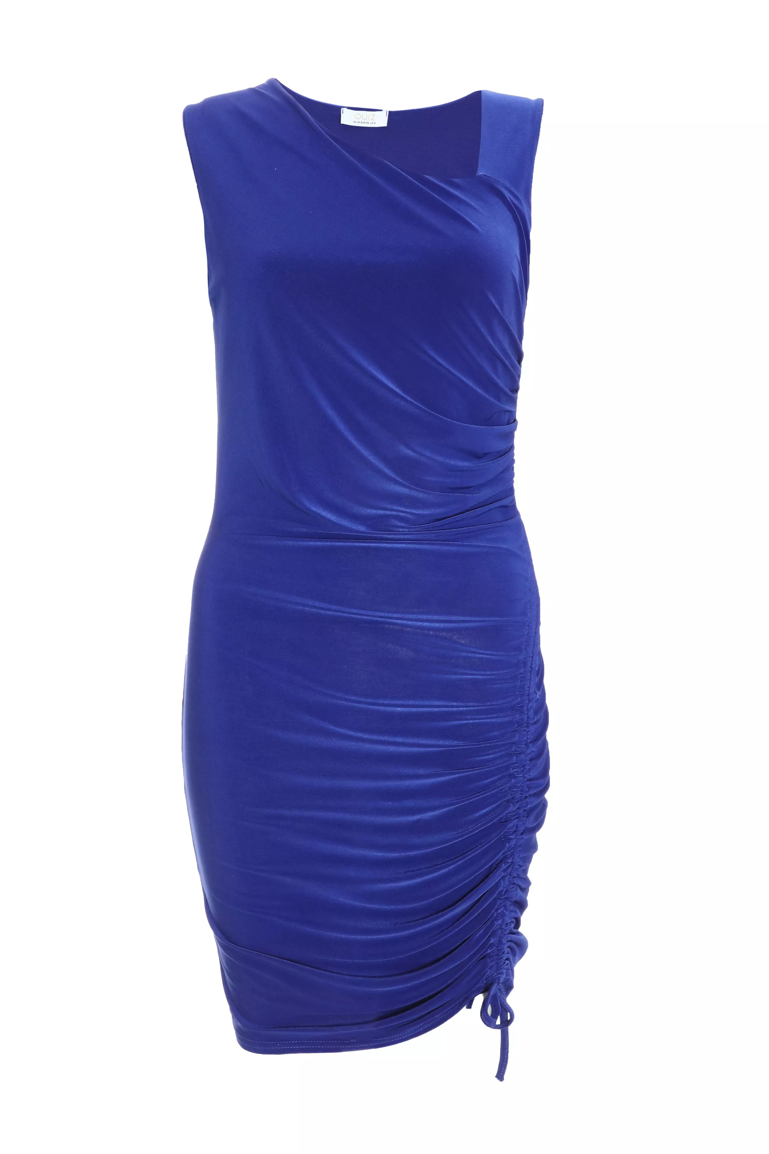 Royal Blue Ruched Bodycon Mini Dress
