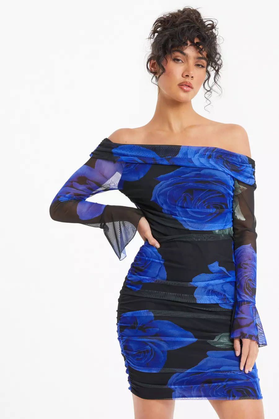 Blue and black bodycon dress online