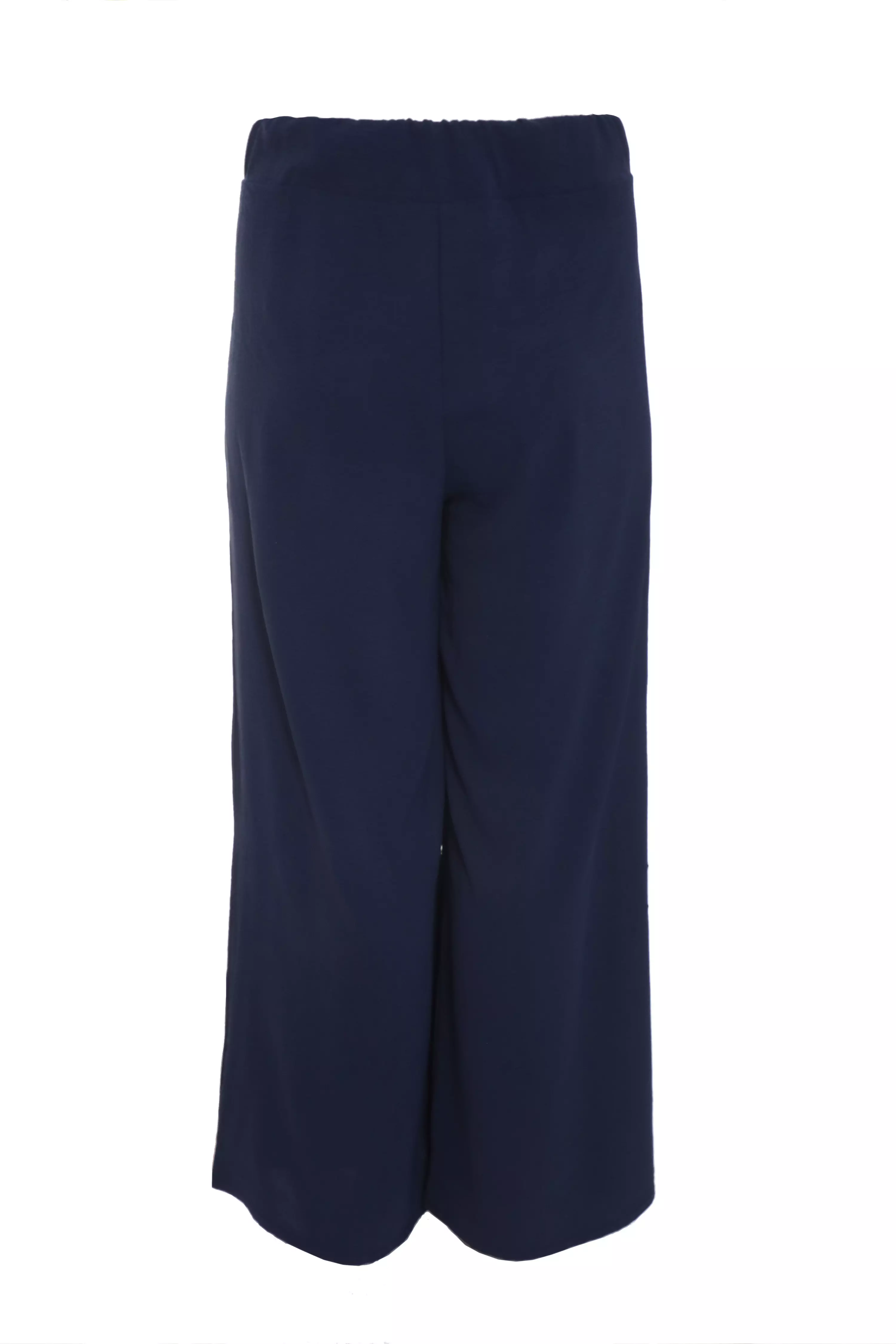 Curve Navy Wide Leg Trousers
