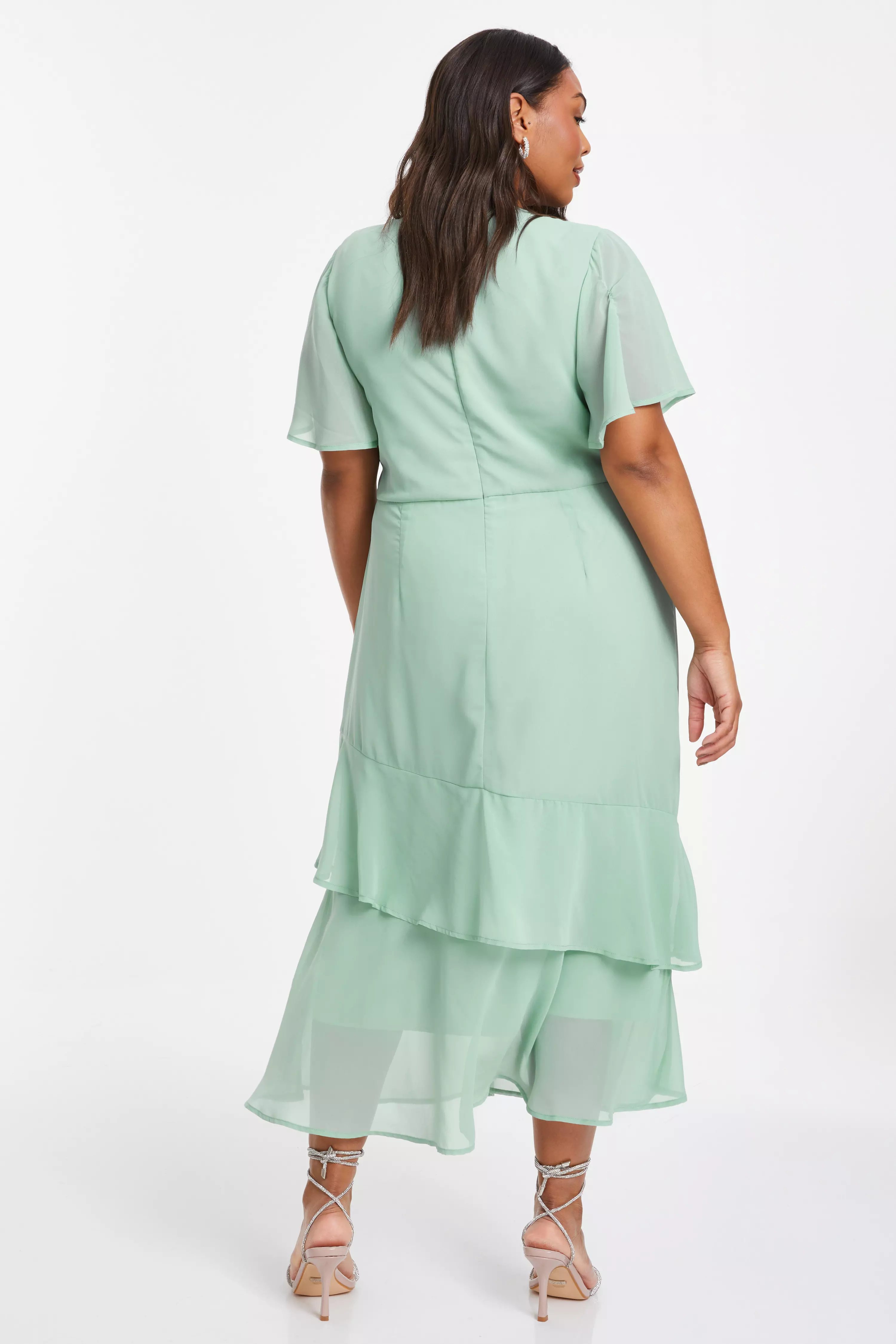 Curve Sage Chiffon Midaxi Dress