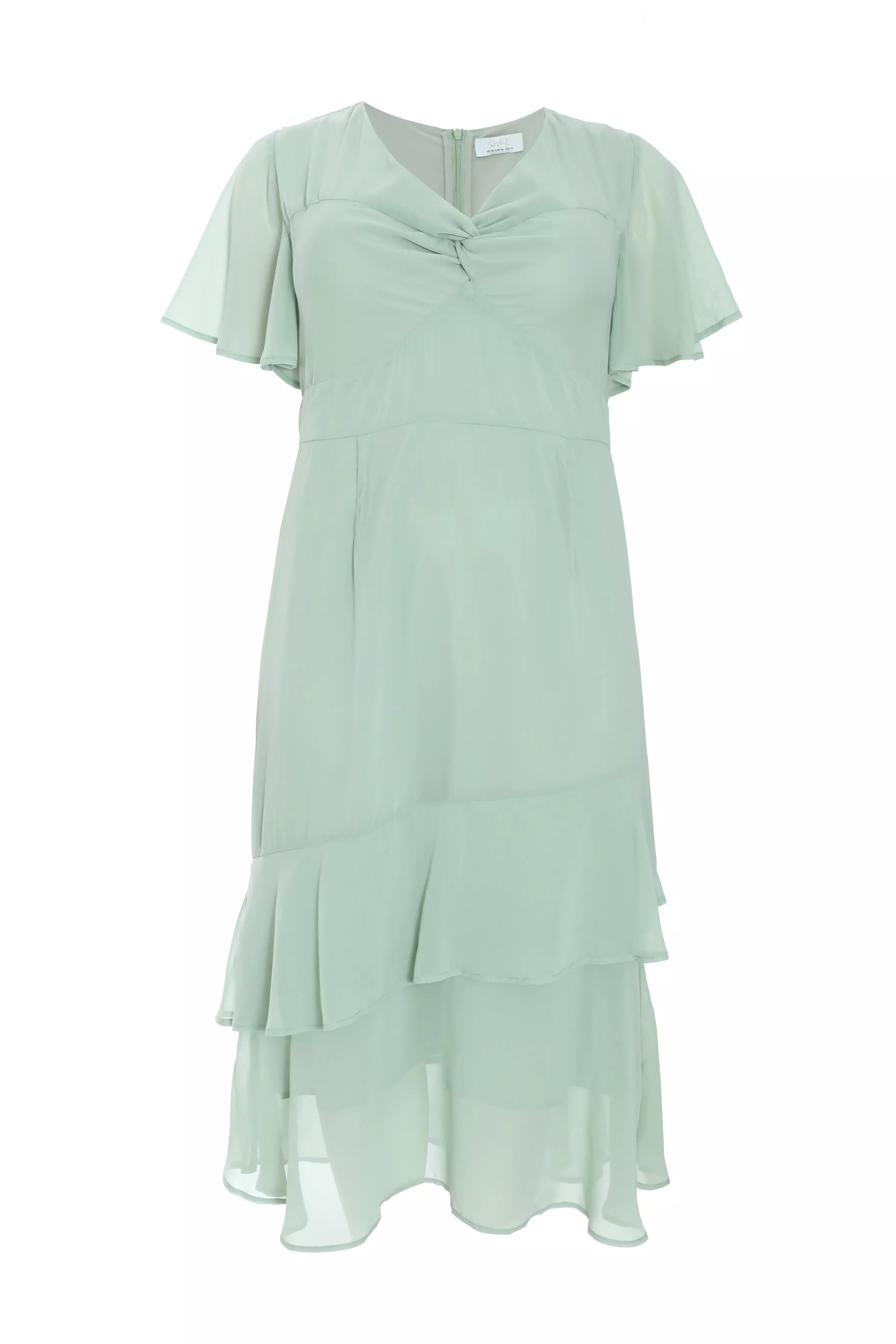 Curve Sage Chiffon Midaxi Dress