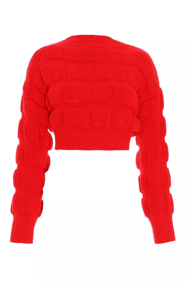 Red Bubble Textured Jumper