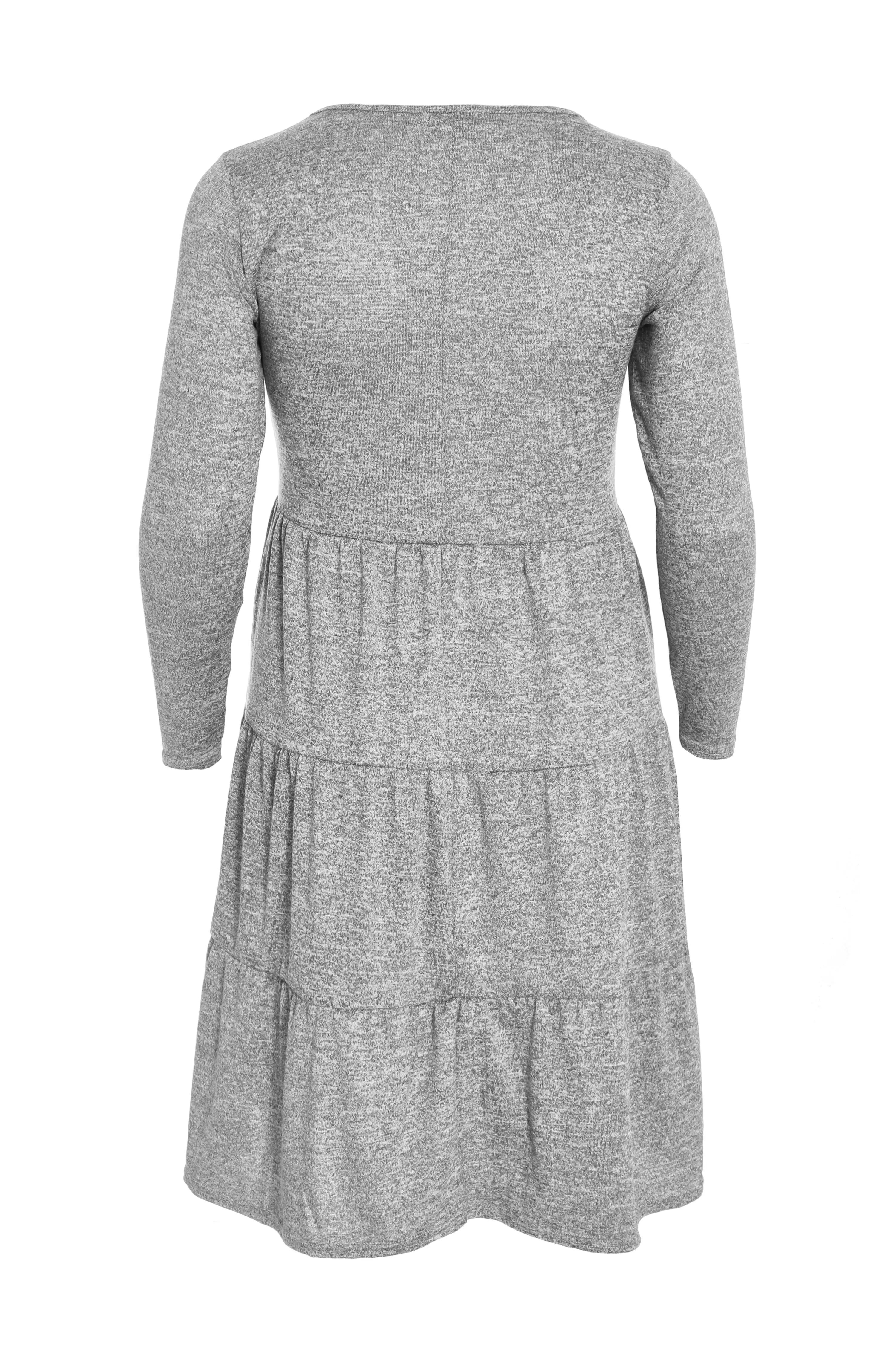 Curve Grey Tired Midi Dress