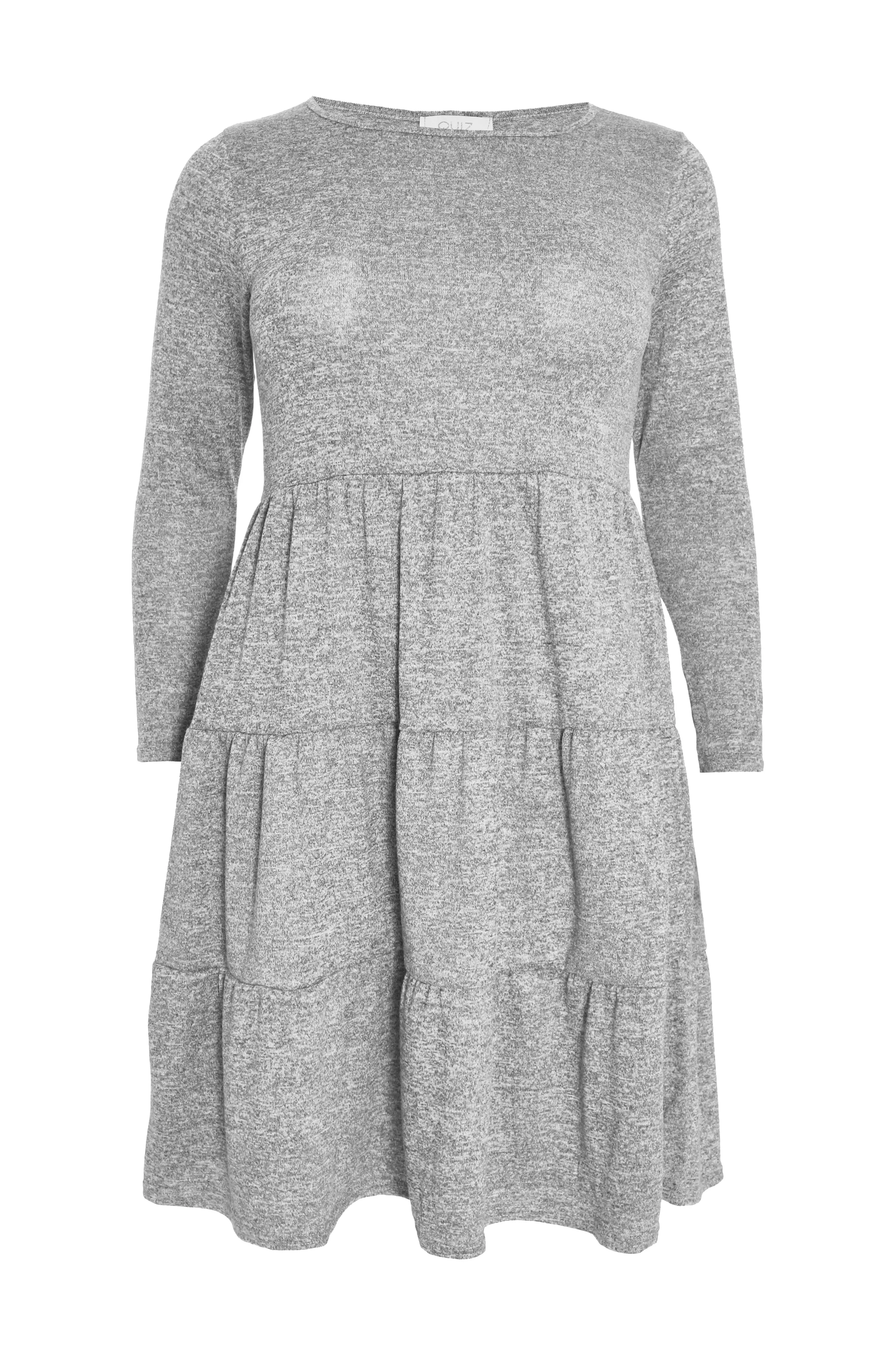 Curve Grey Tired Midi Dress