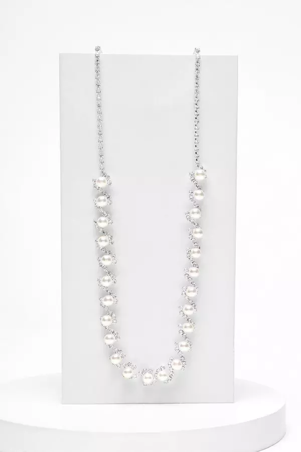 Bridal Pearl Diamante Necklace