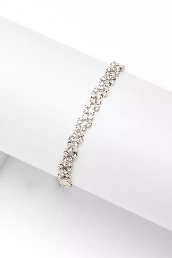 Silver Diamante Cluster Bracelet