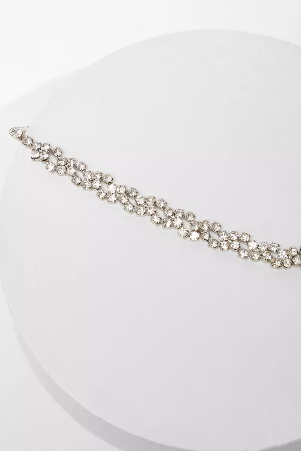 Silver Diamante Cluster Bracelet