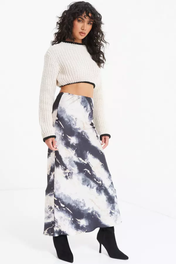 Stone Knitted Crop Jumper