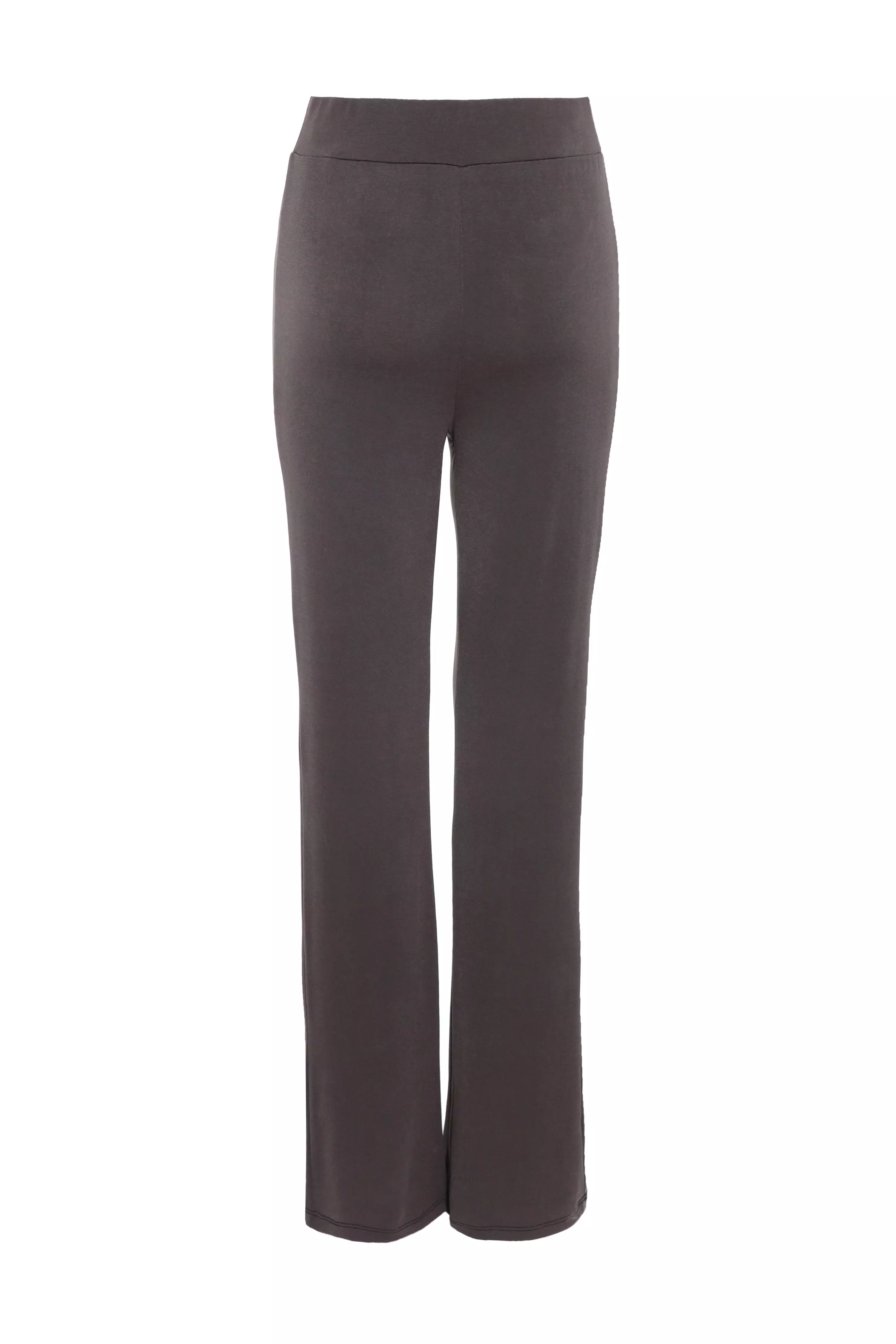 Grey Stretch Wide Leg Trousers