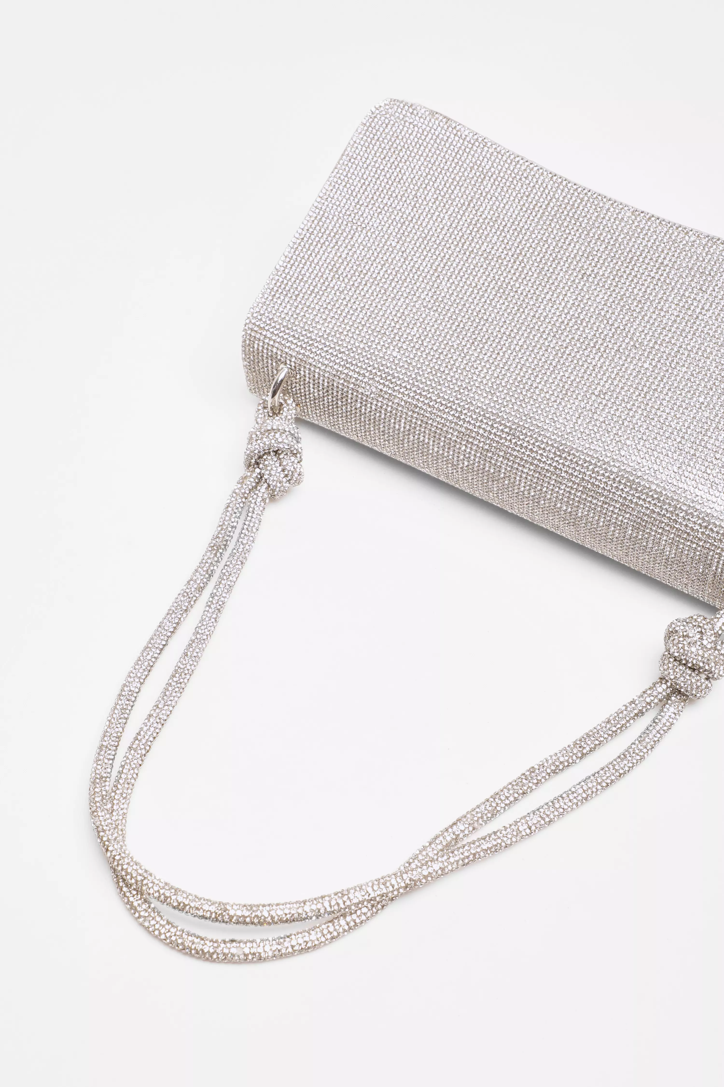 Silver Diamante Shoulder Bag