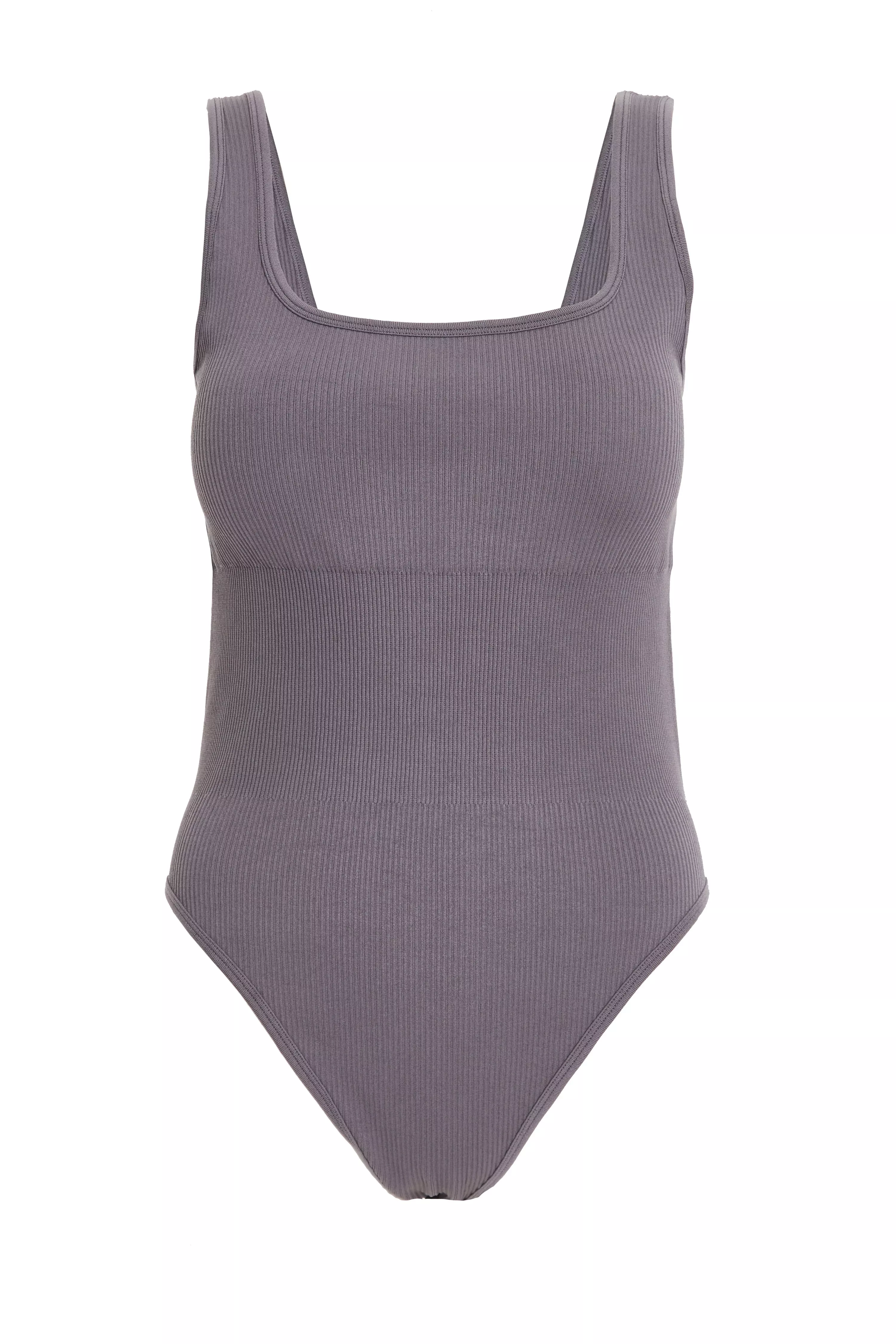 Grey Seamless Bodysuit