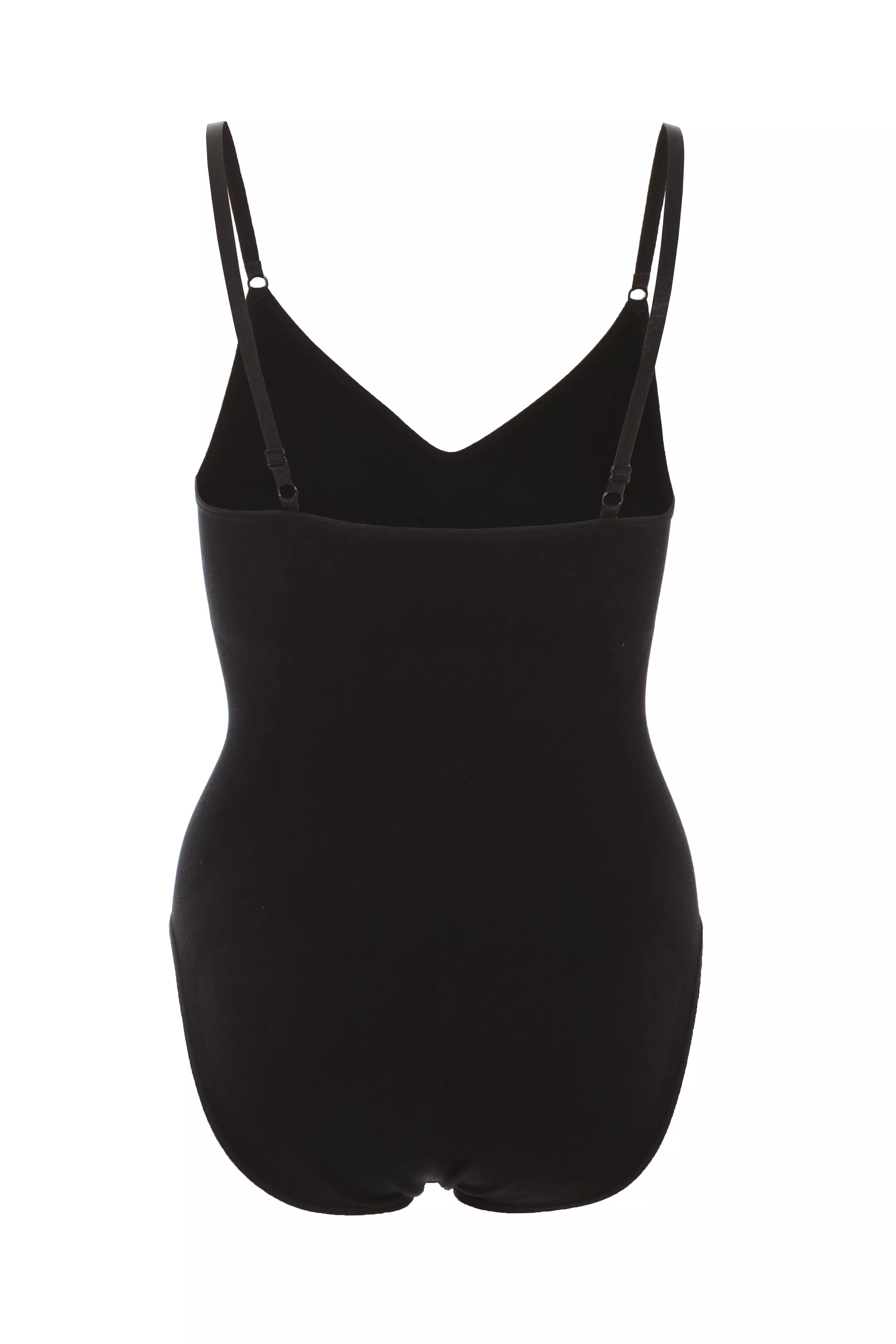 Black Seamless Strappy Bodysuit