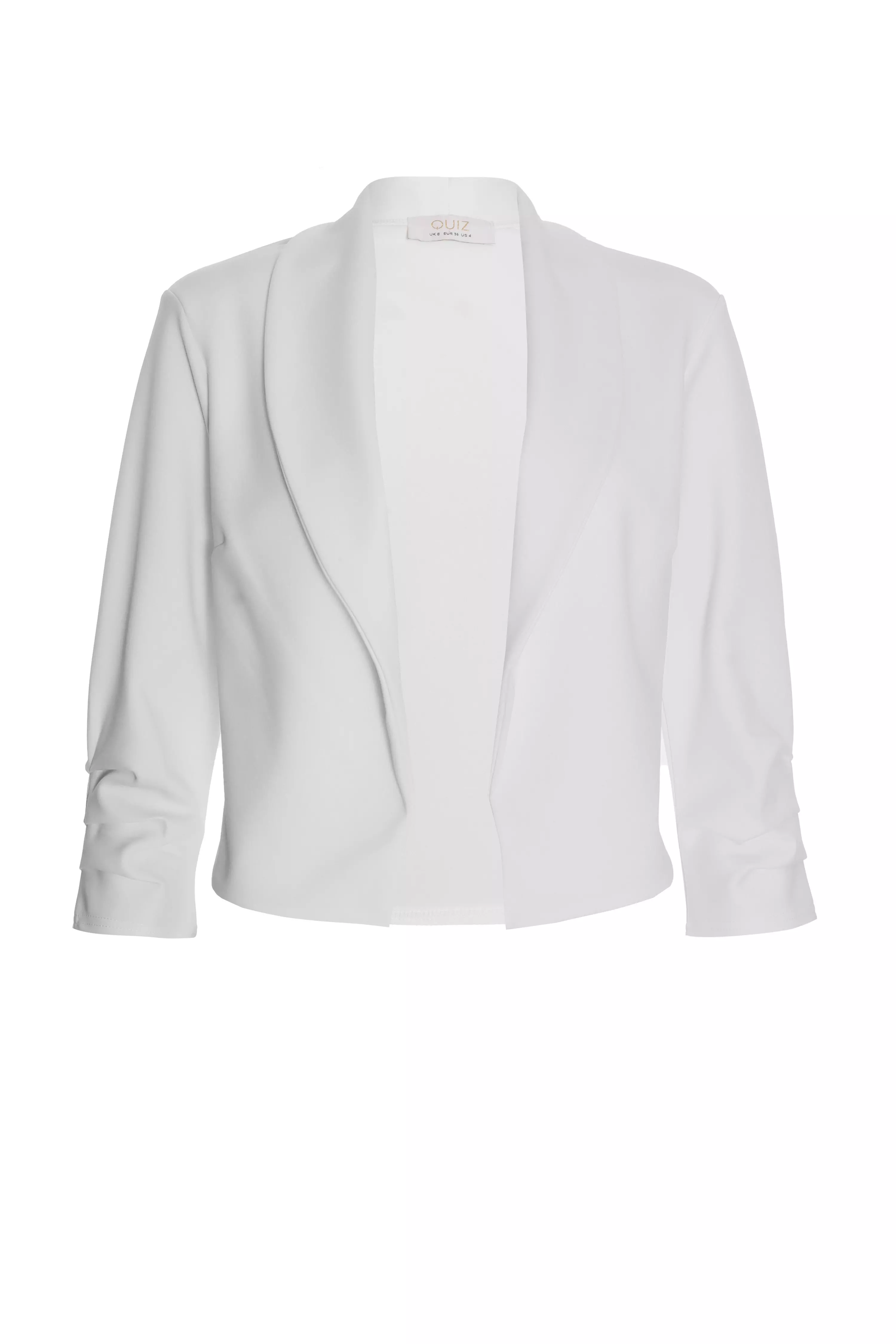 Cream Shawl Collar Crop Jacket