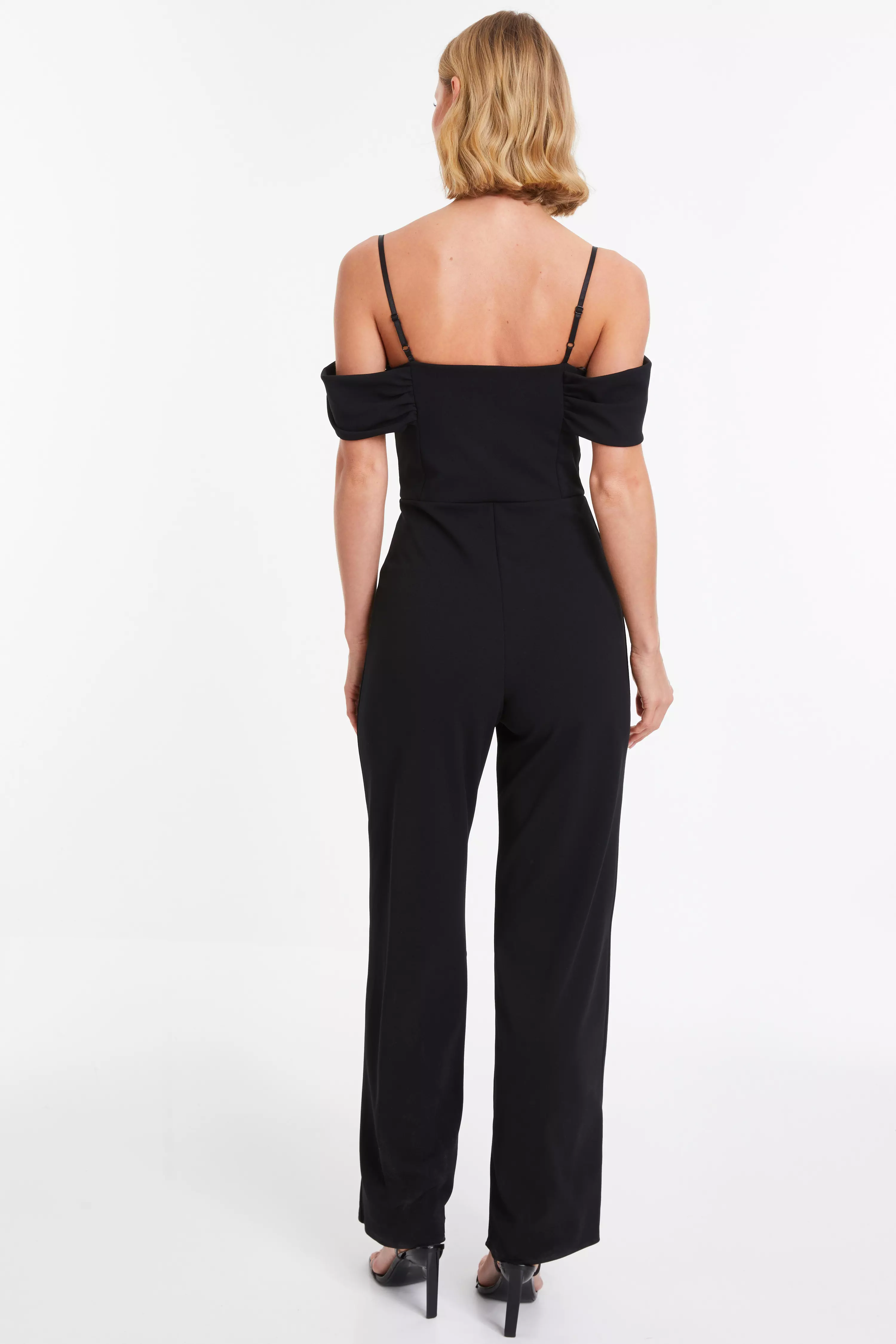 Black Drop Shoulder Palazzo Jumpsuit