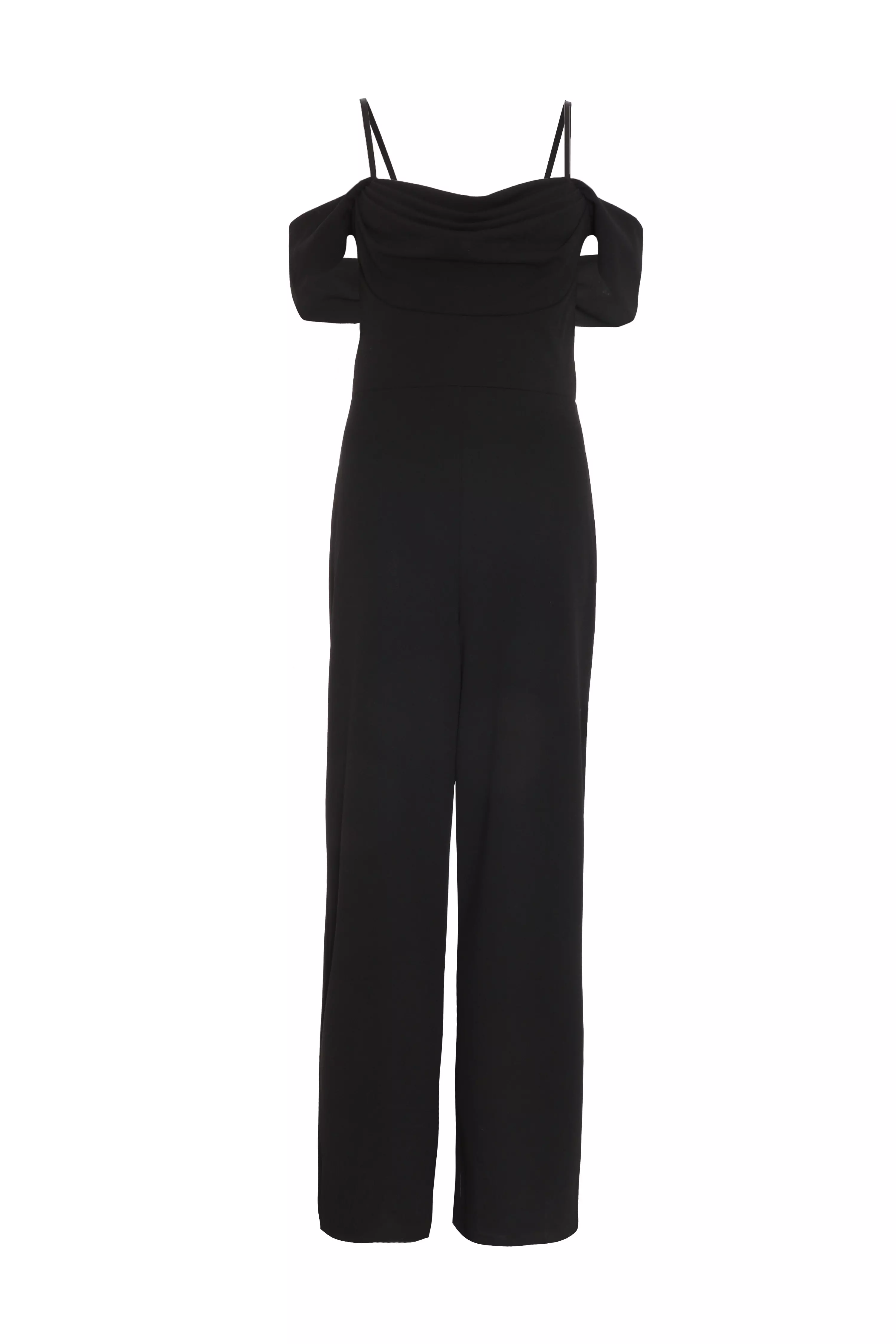 Black Drop Shoulder Palazzo Jumpsuit