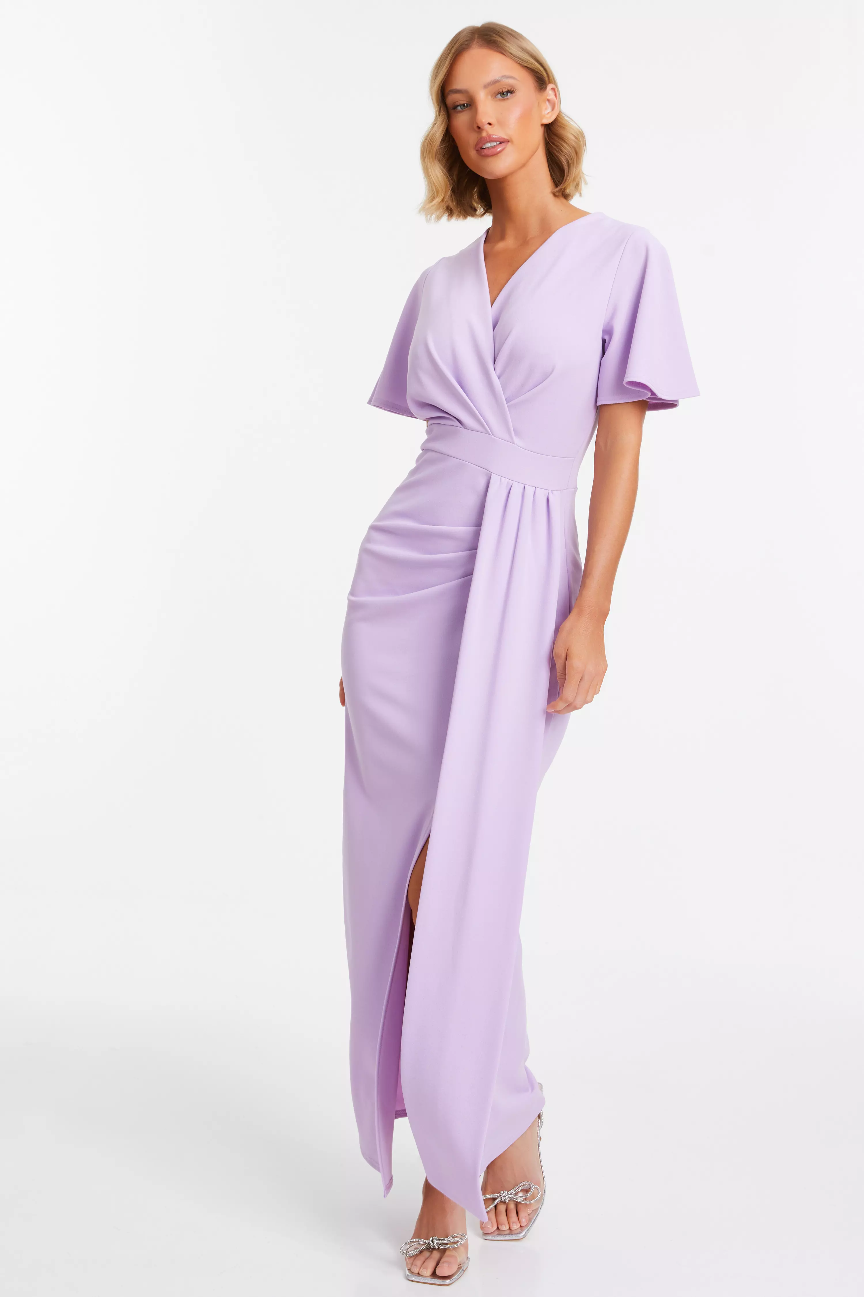 Lilac Wrap Maxi Dress