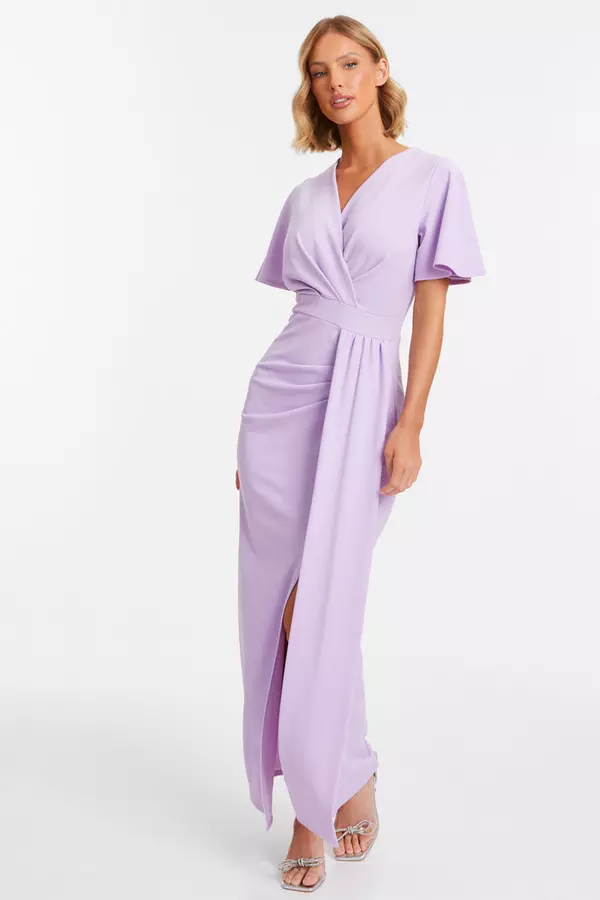 Lilac Wrap Maxi Dress