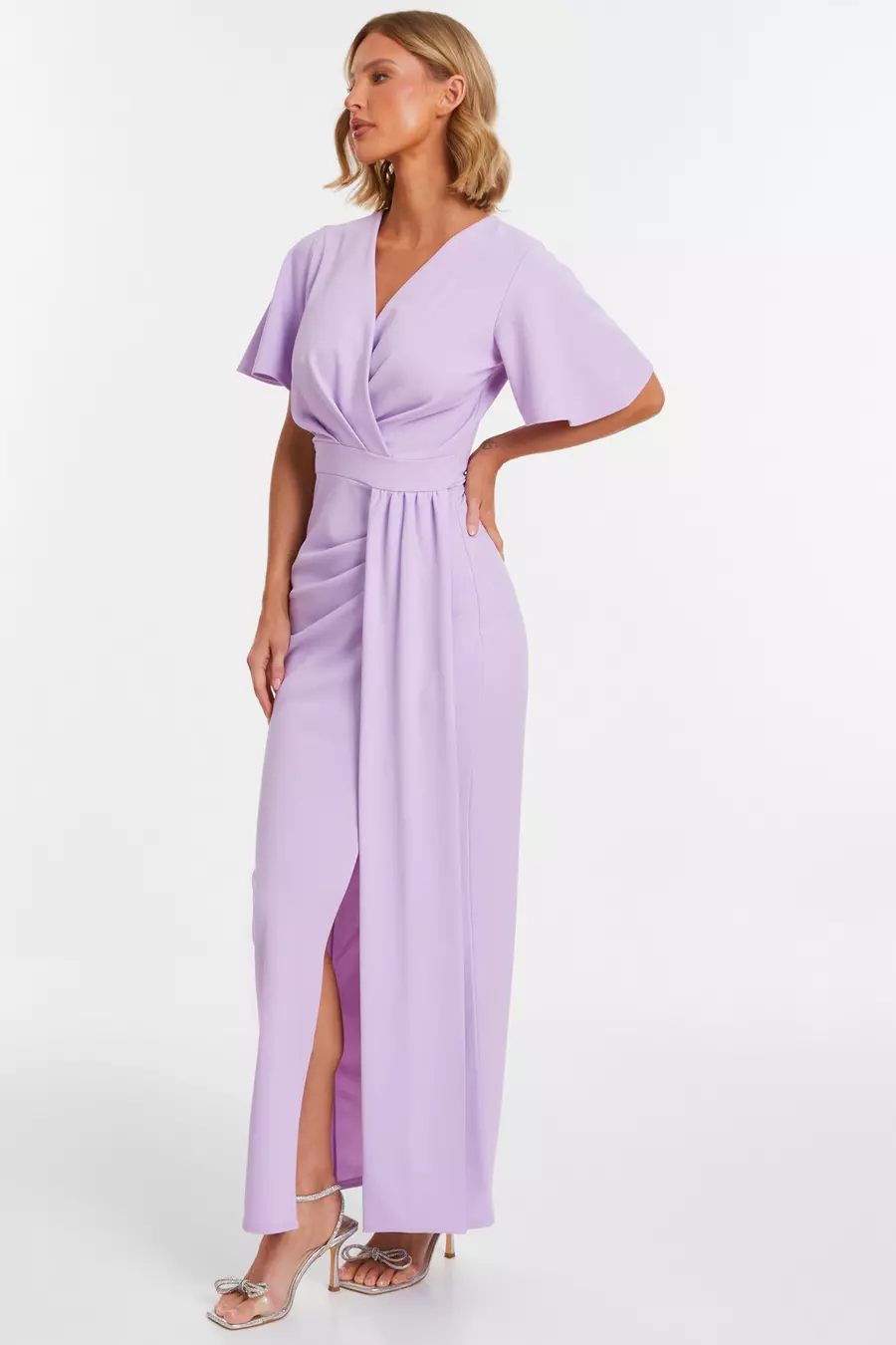 Lilac Wrap Maxi Dress QUIZ Clothing