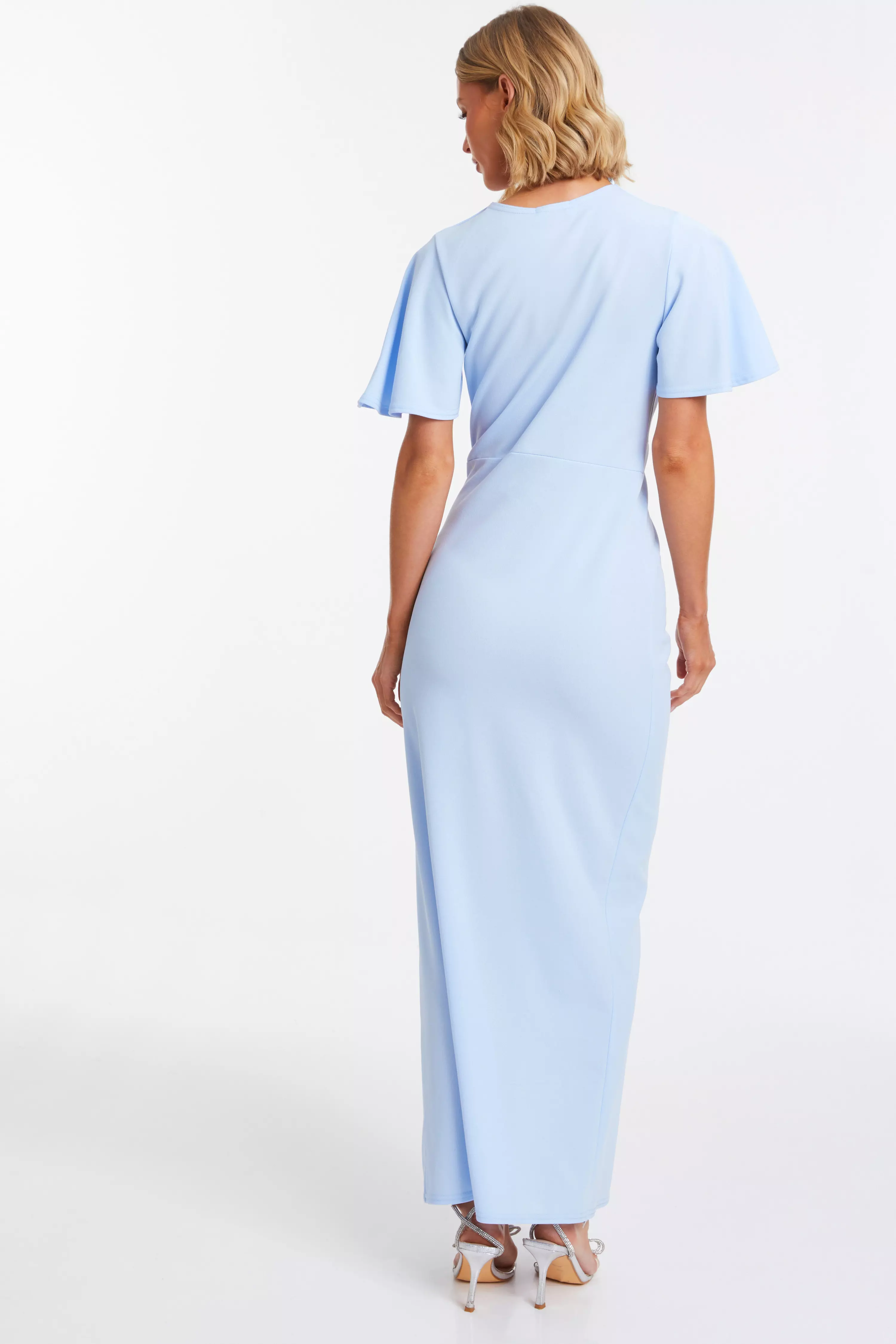 Light Blue Wrap Maxi Dress