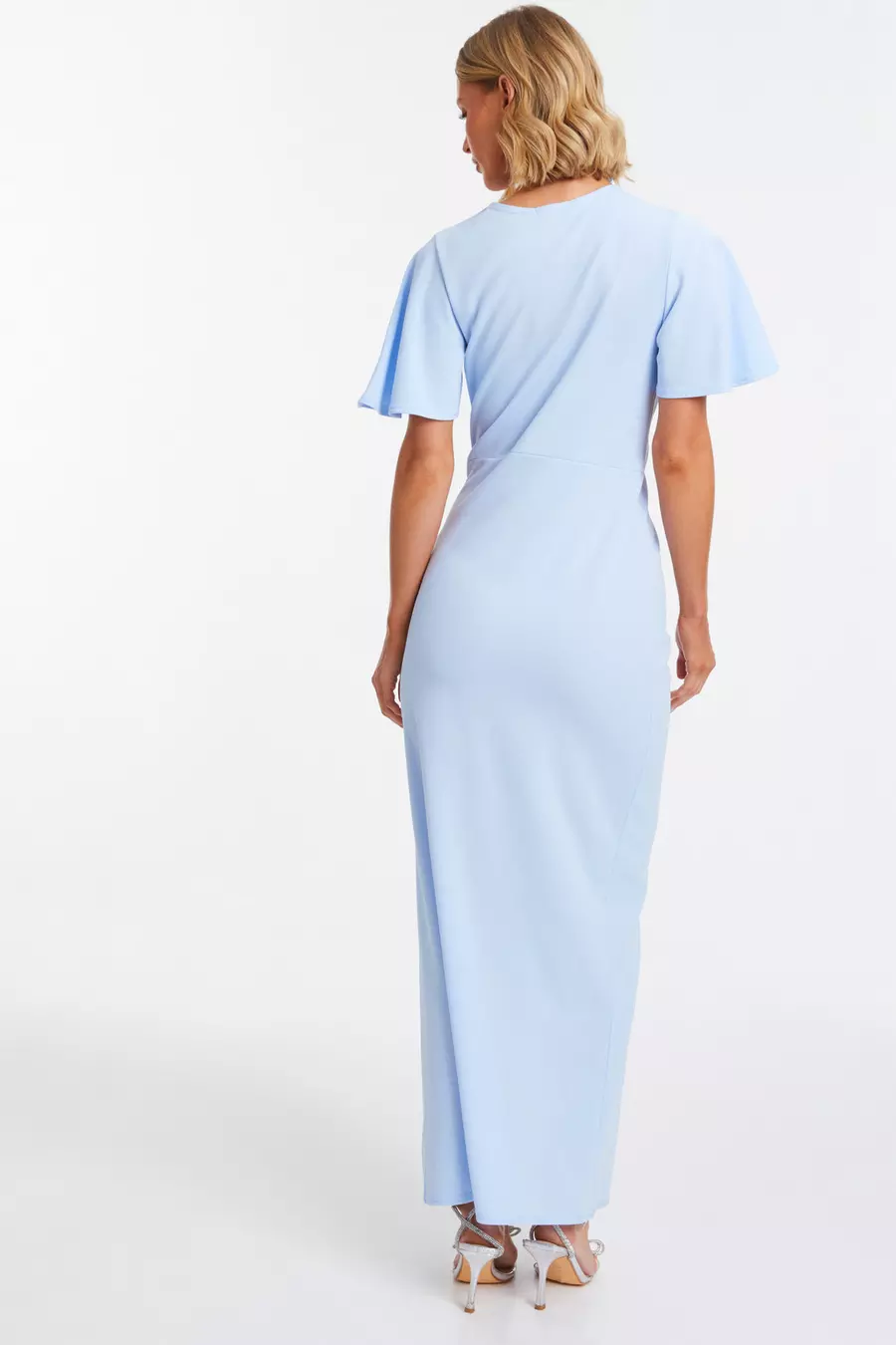 Light blue wrap maxi dress hotsell