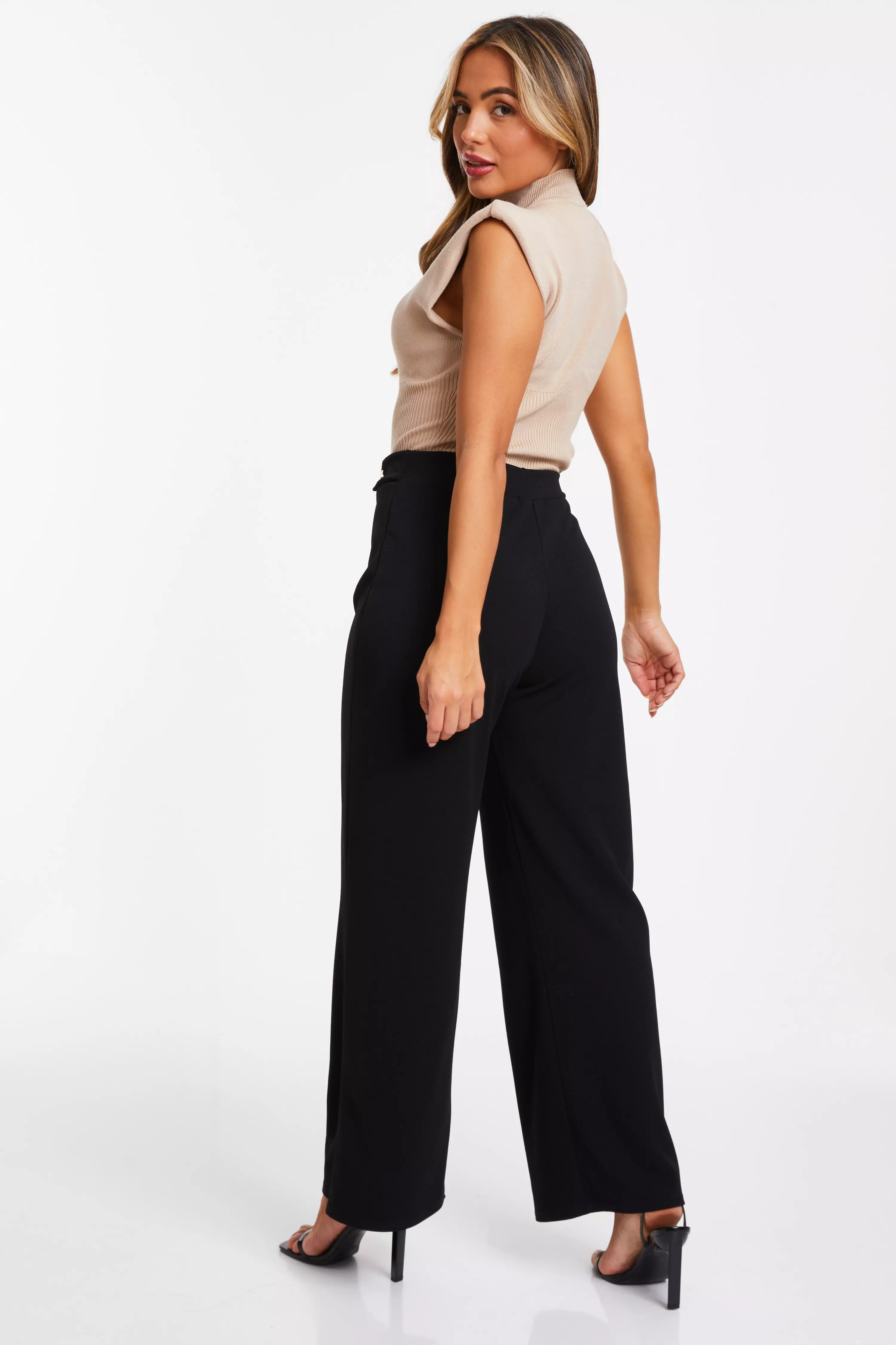 Petite Black Palazzo Trousers