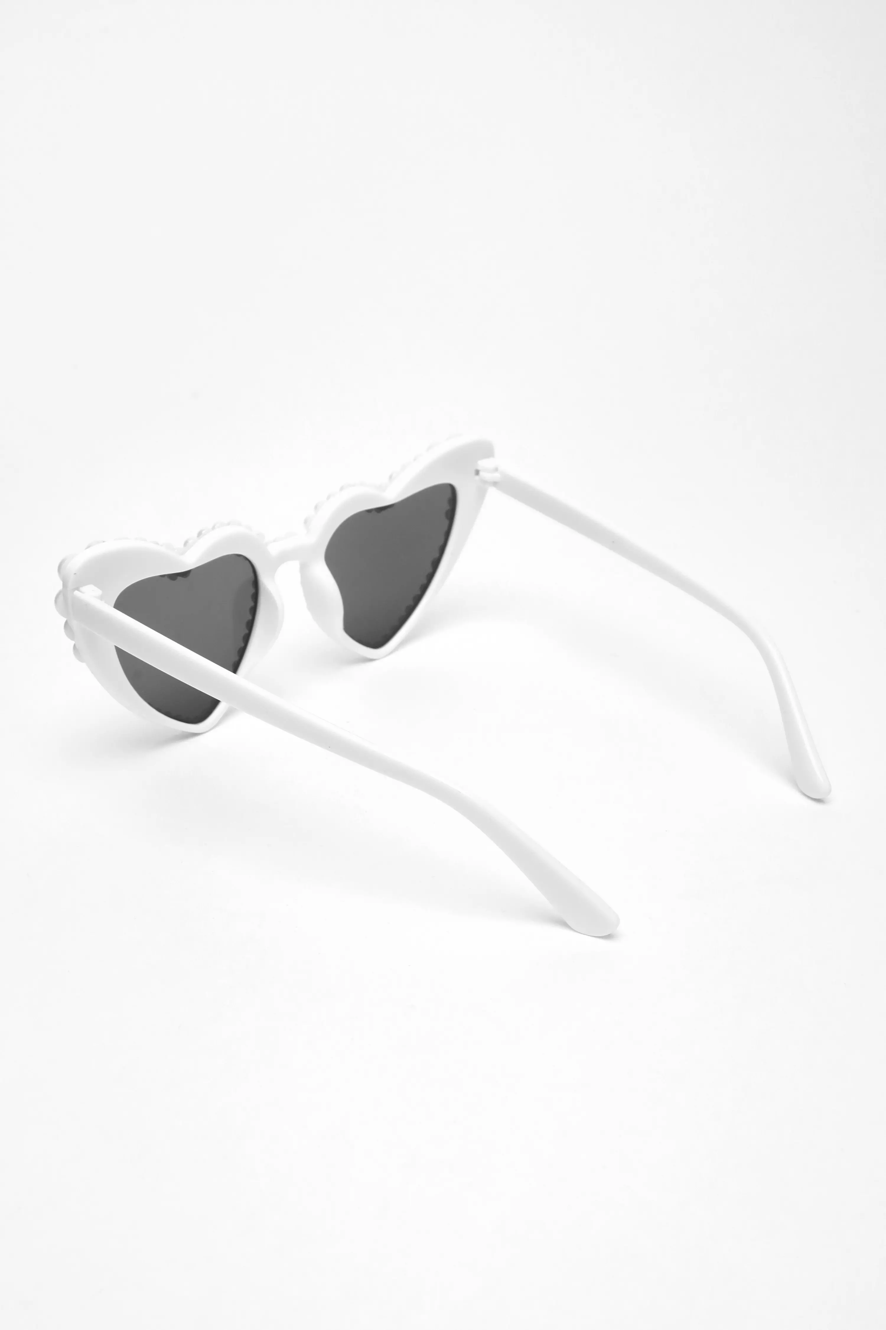 White Pearl Heart Sunglasses
