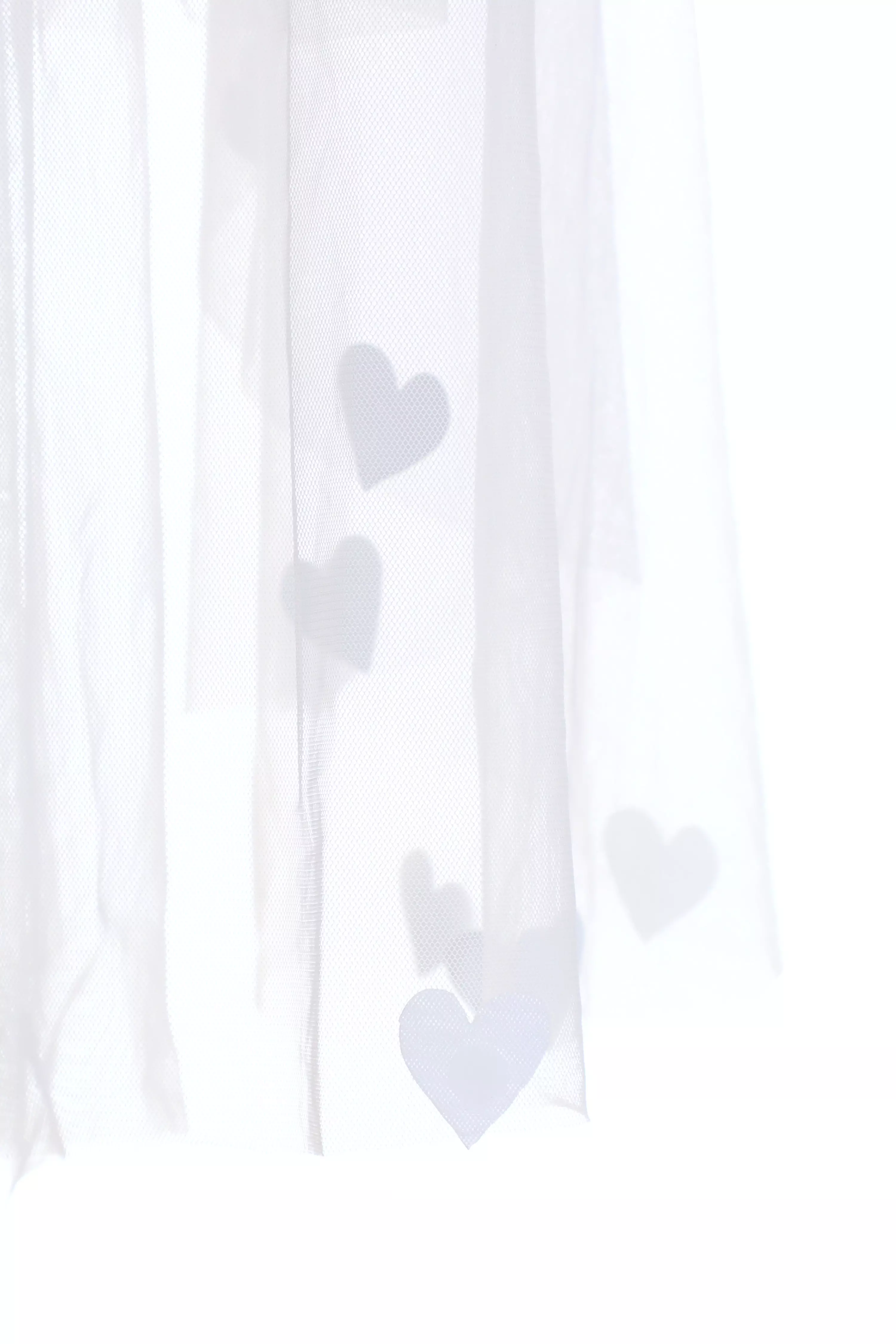 Bridal White Heart Veil