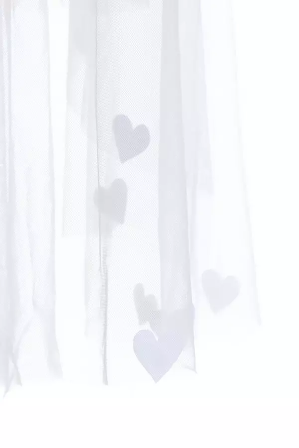 Bridal White Heart Veil
