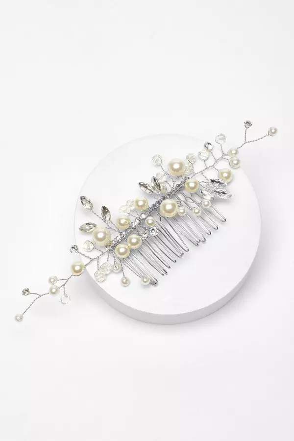 Bridal Silver Diamante Hair Comb
