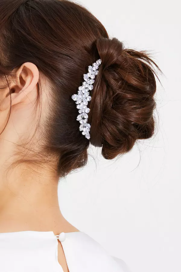 Bridal Silver Jewel Hair Comb