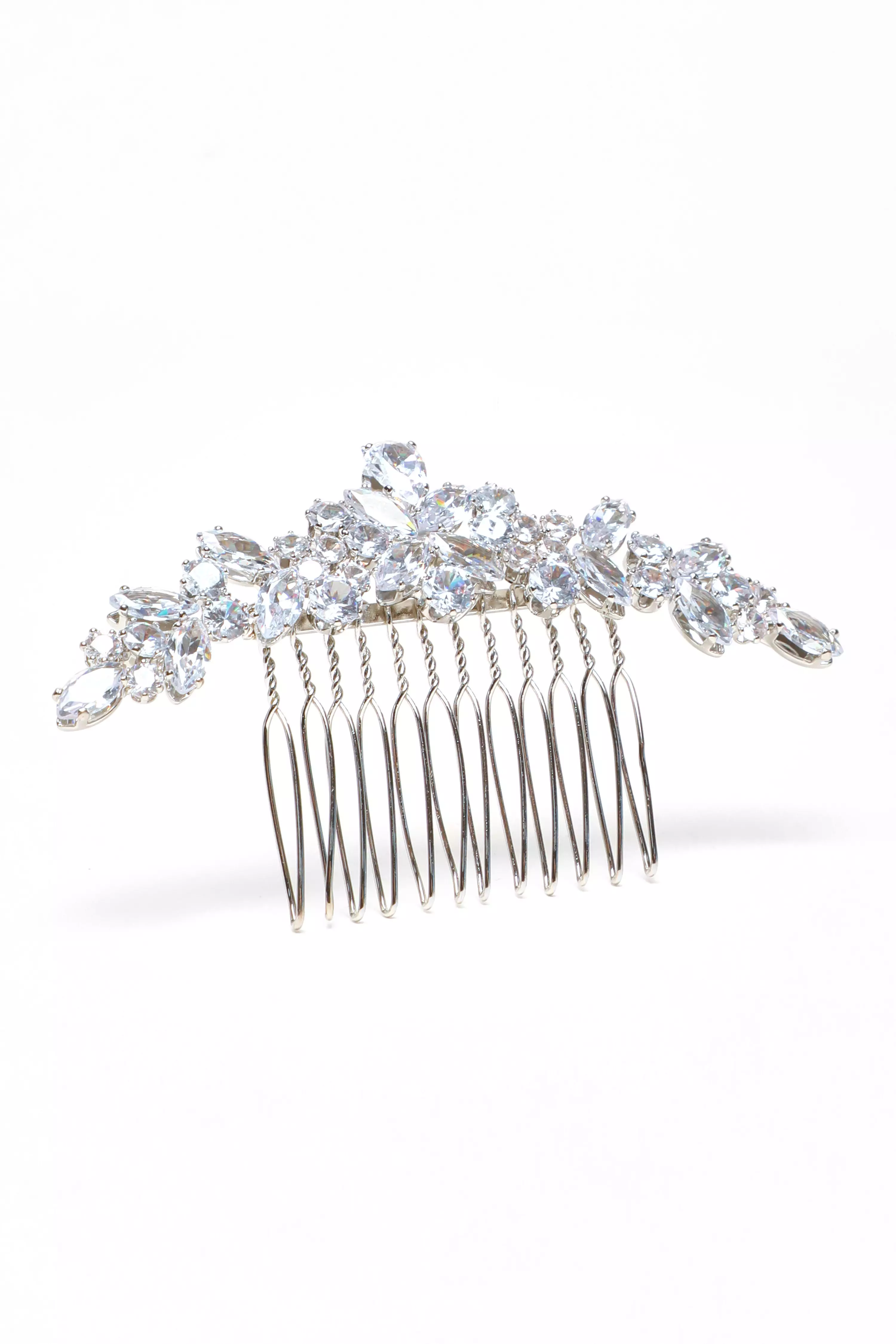 Bridal Silver Jewel Hair Comb