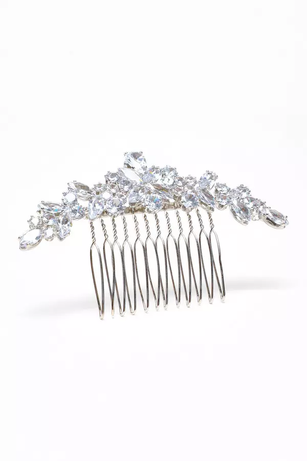 Bridal Silver Jewel Hair Comb